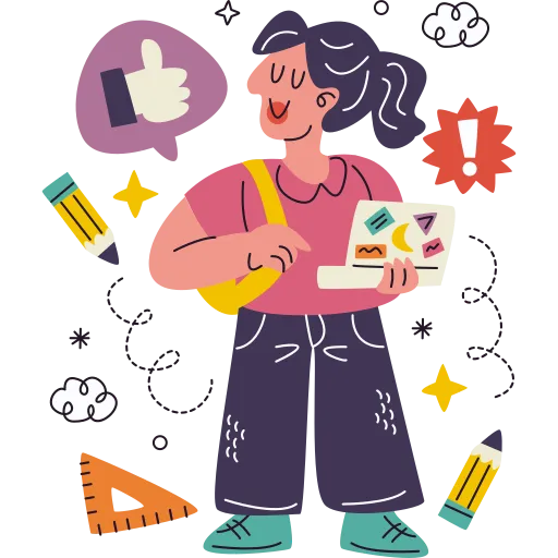 Student solving math problems with focus and concentration