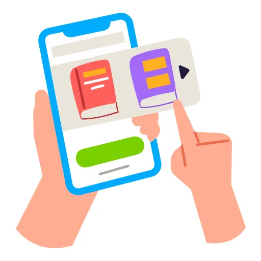 Student using smartphone for learning apps and education