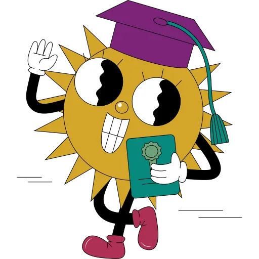 Student Wearing Cap and Gown Holding a Diploma PNG