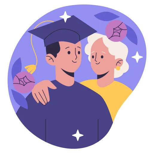 Students and Teacher Celebrating Education and Graduation