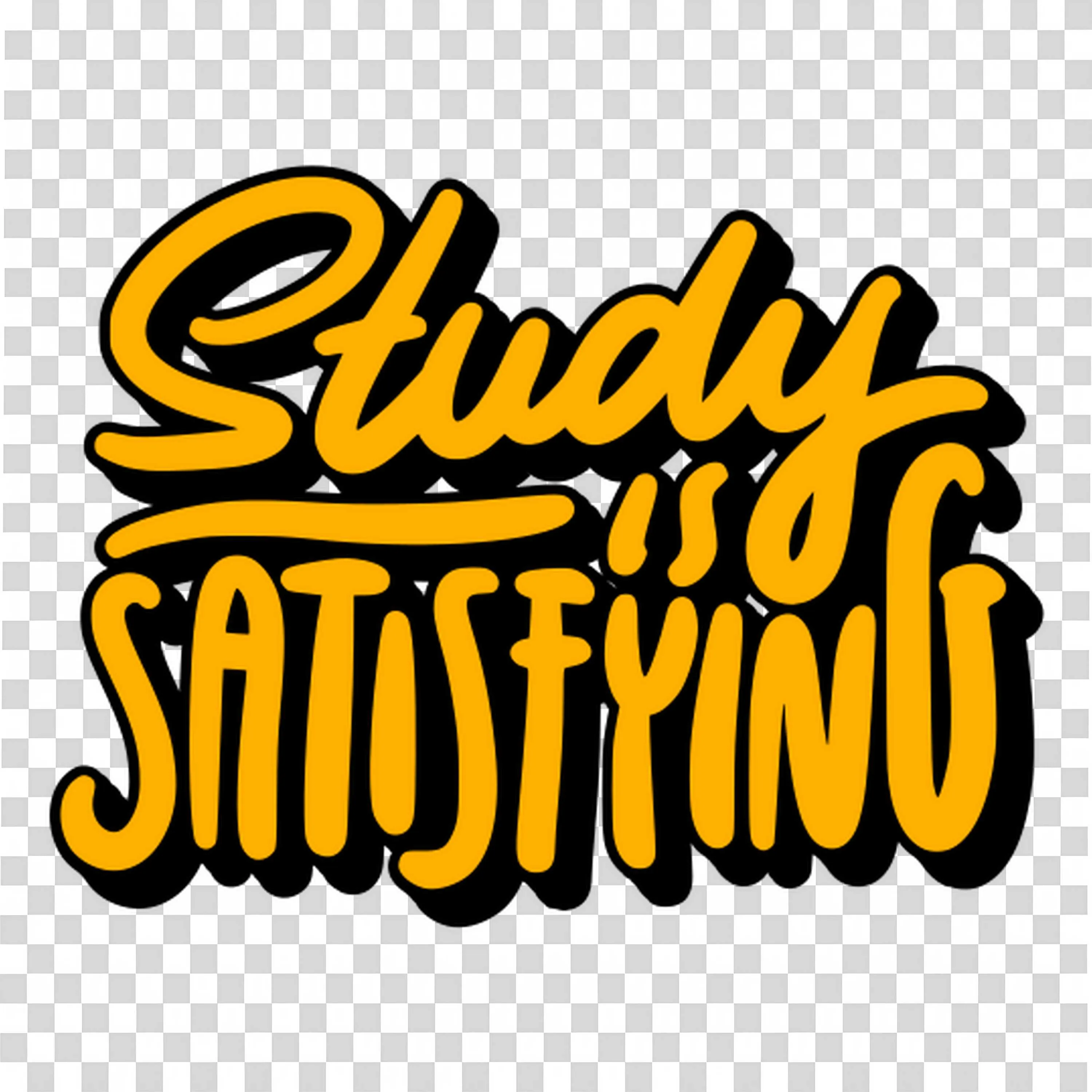 Study Satisfying Motivational Text in Bold Black and Yellow