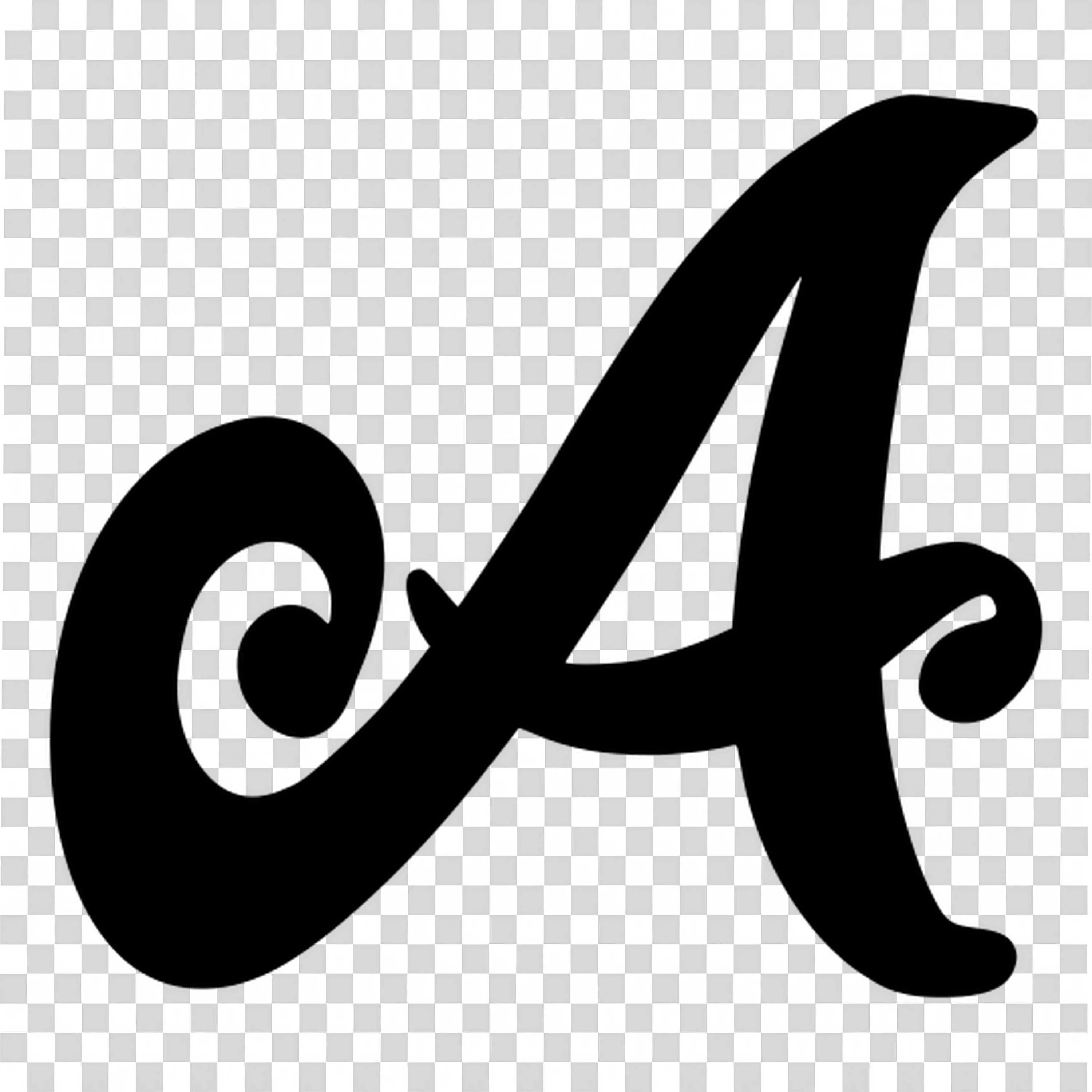 Stylish Black Cursive a Letter Design Free PNG Download