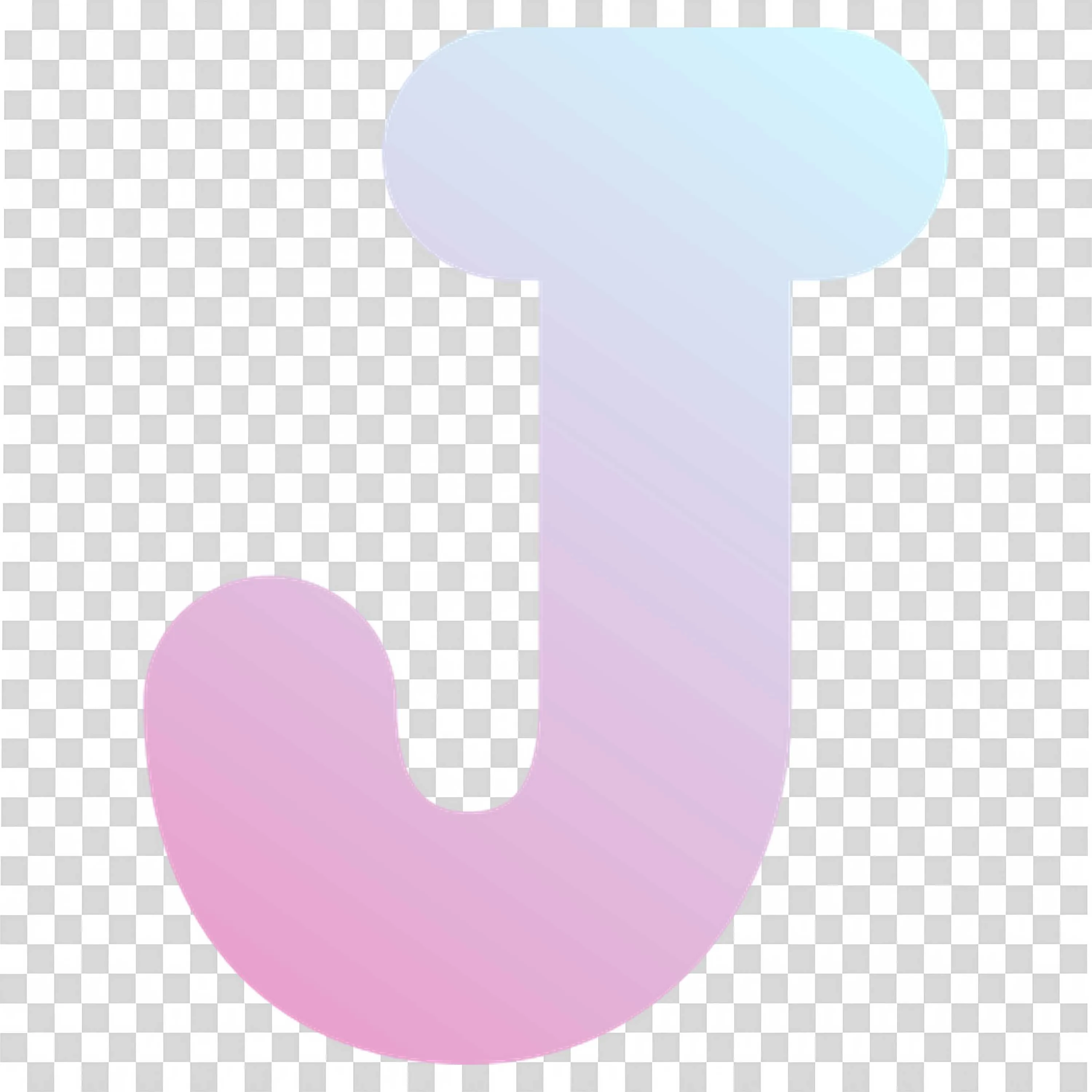 Stylish Gradient Letter J Design in Soft Pastel Colours