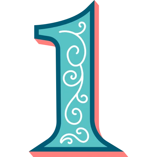 Stylish Number One Symbolizes First Learning Success