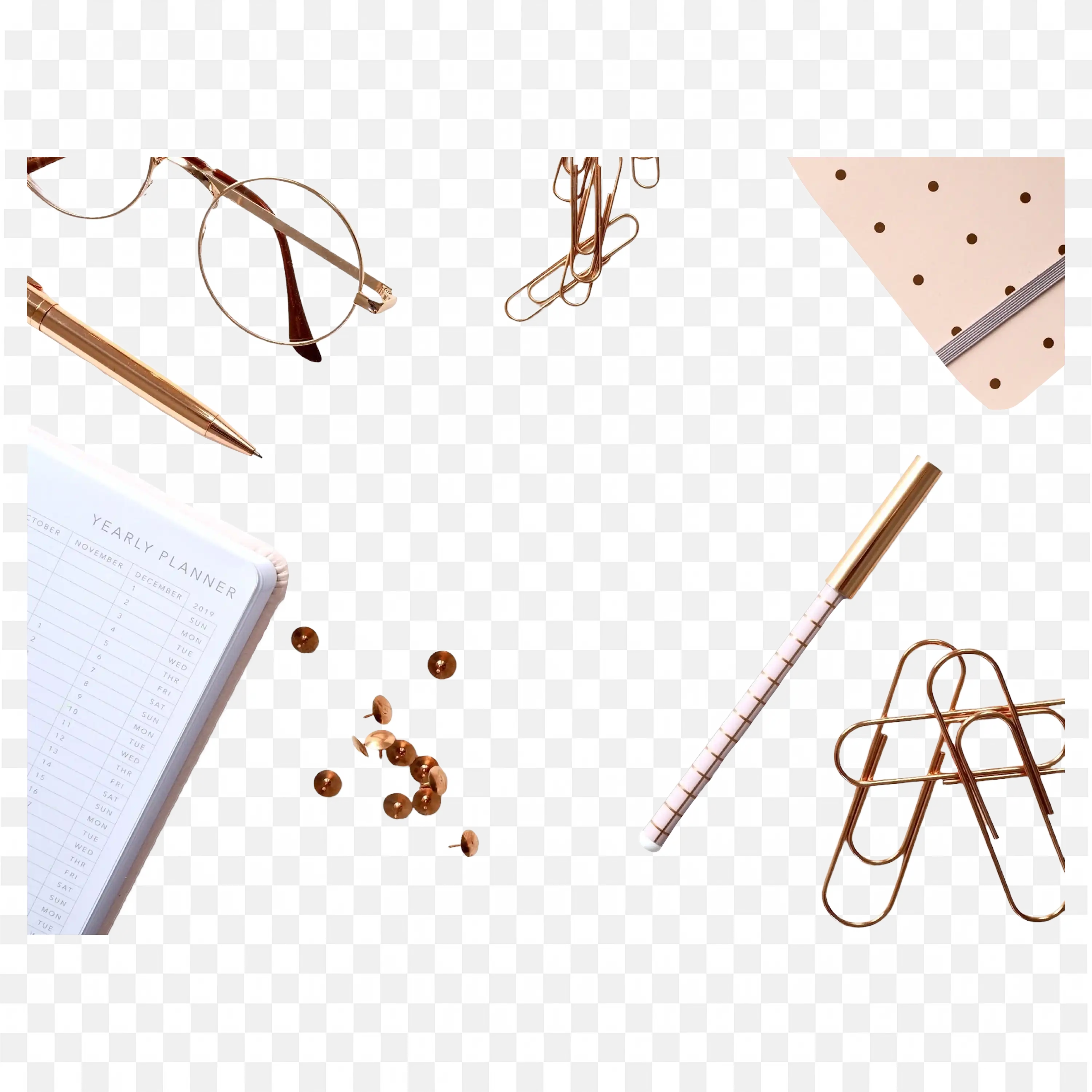 Stylish Office Table with Planner a Pen and Accessories