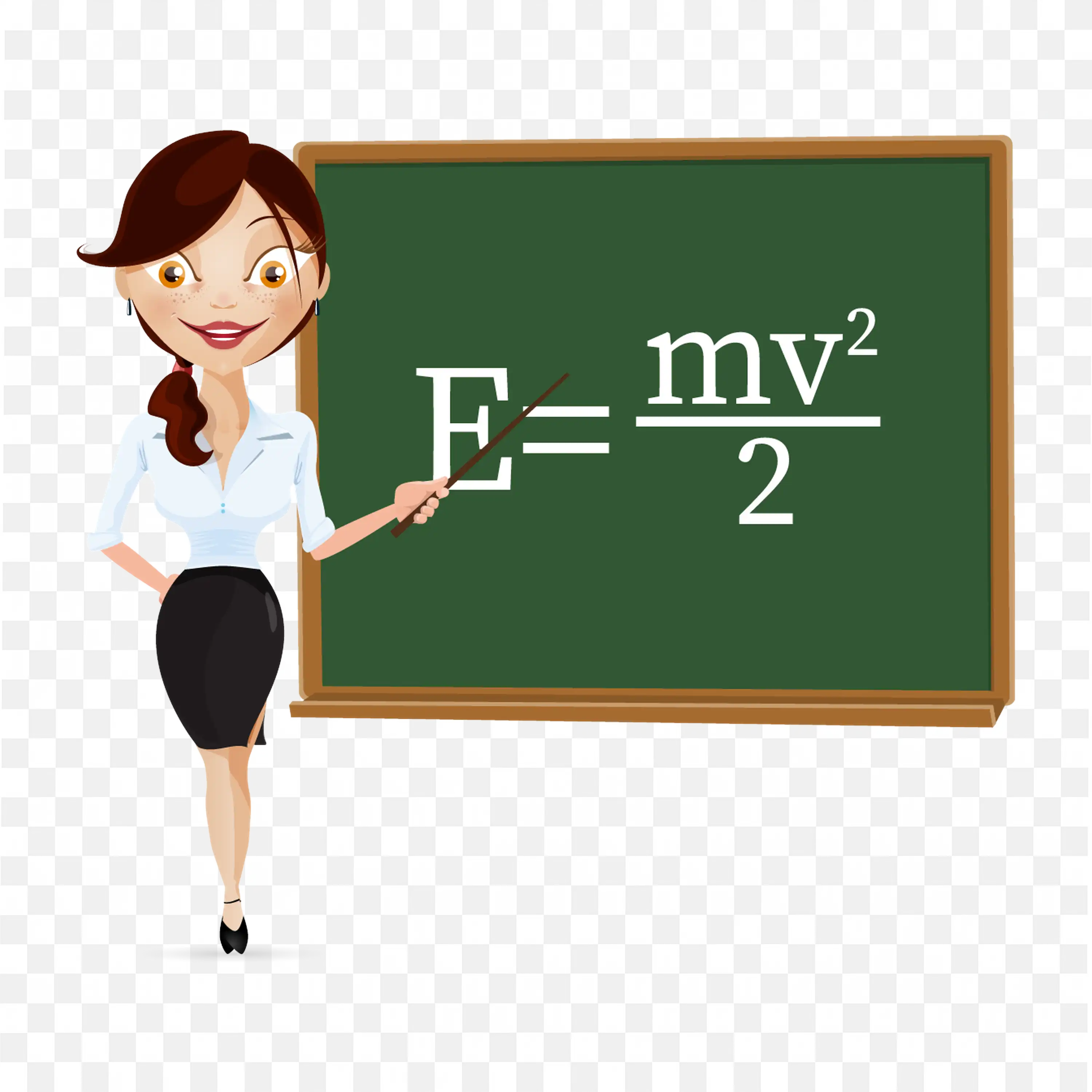 Stylish Physics Teacher Explaining Equation Free PNG Image