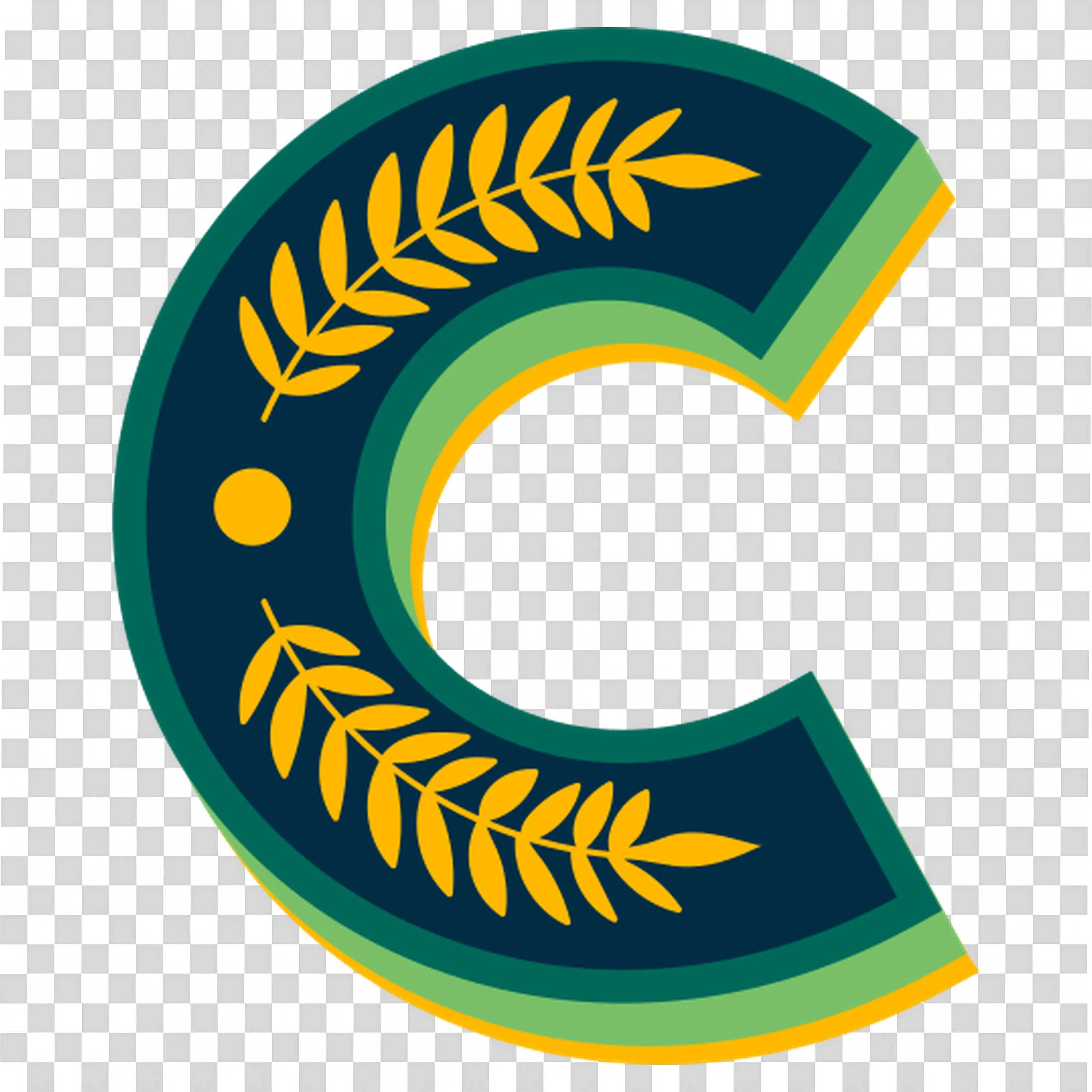 Stylized and Decorative Representation Of the Letter C Png