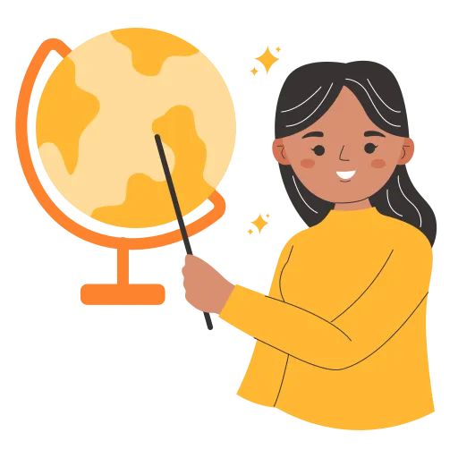 Teacher Explaining Globe Geography in School Classroom