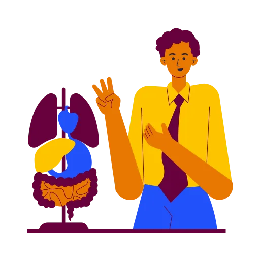 Teacher explaining lessons to students with enthusiasm