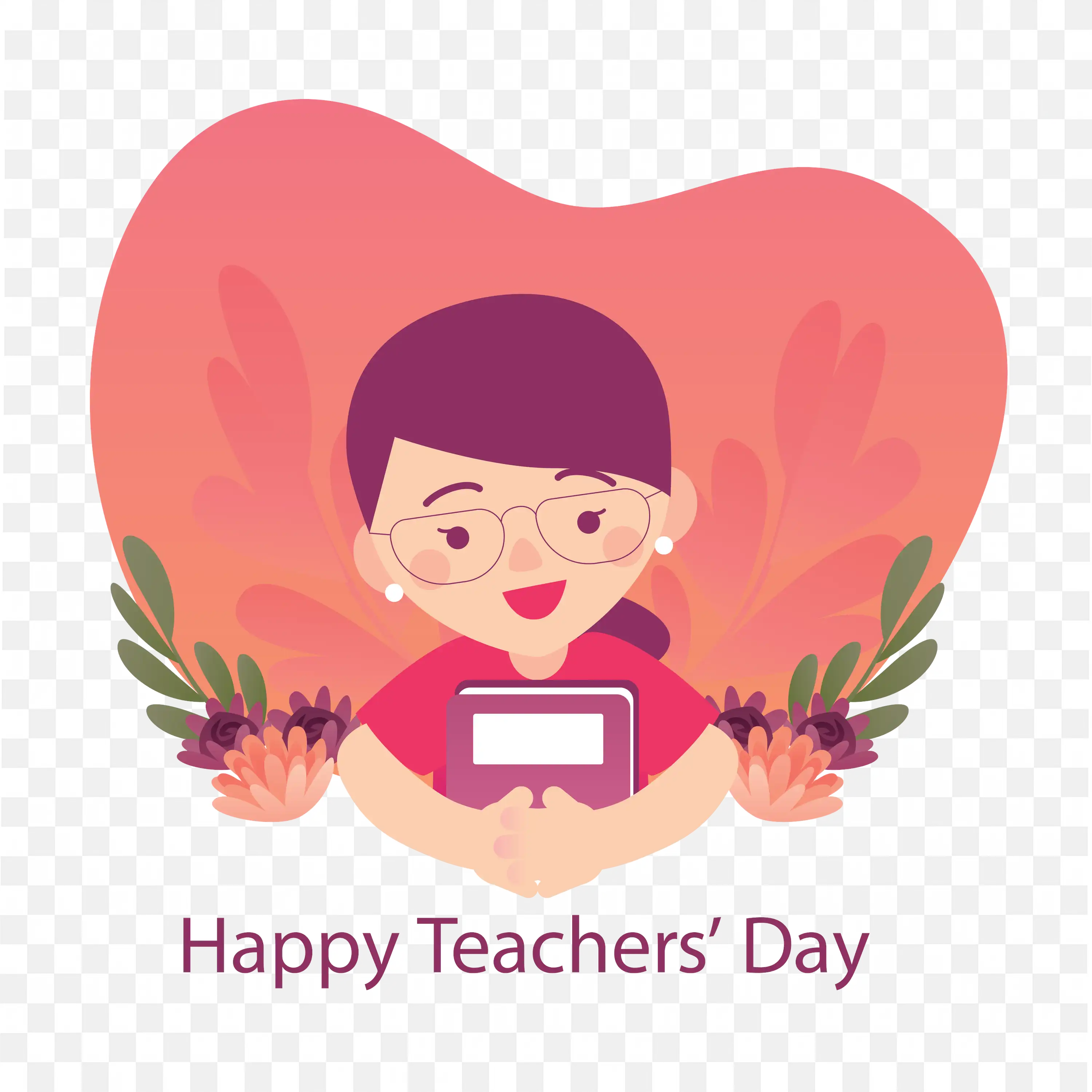 Teachers Day Cute Character Illustration PNG Image for Free