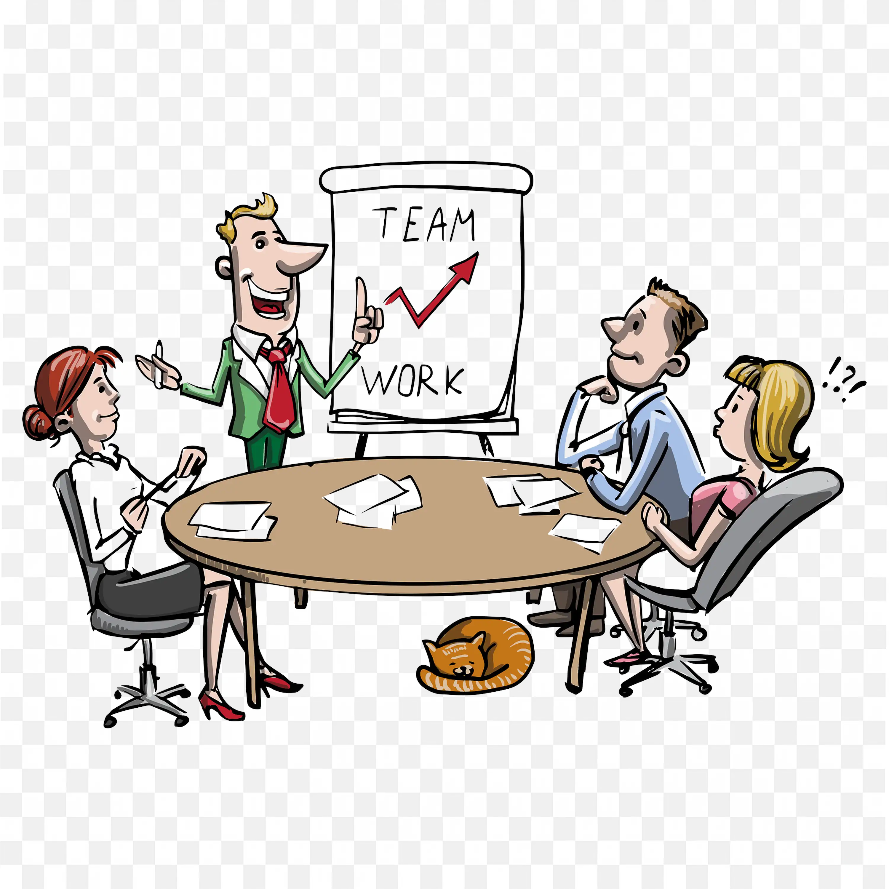 Team Meeting Discussion for Increasing the Team Spirit PNG