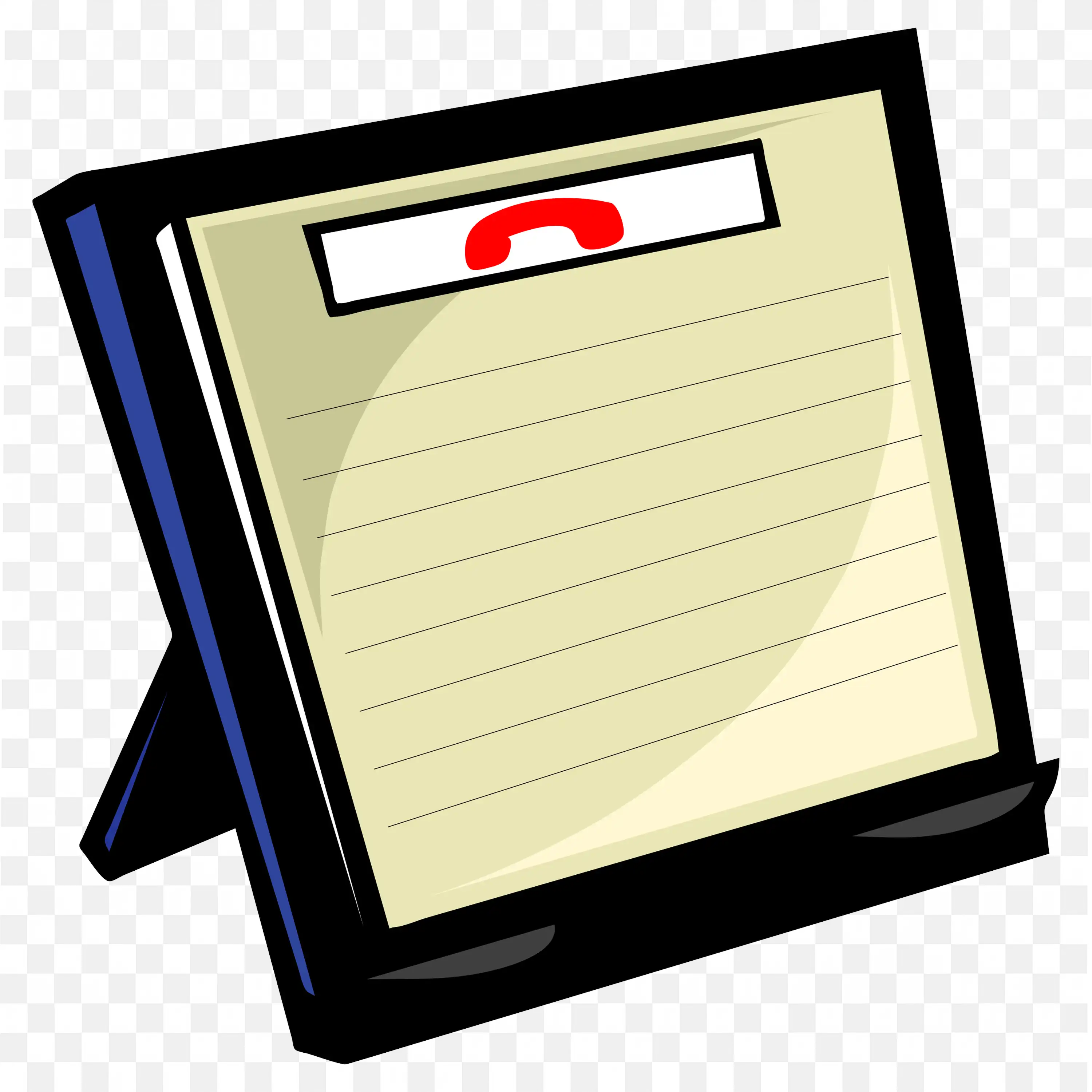 Telephone Message Pad with Red Phone Symbol PNG Free