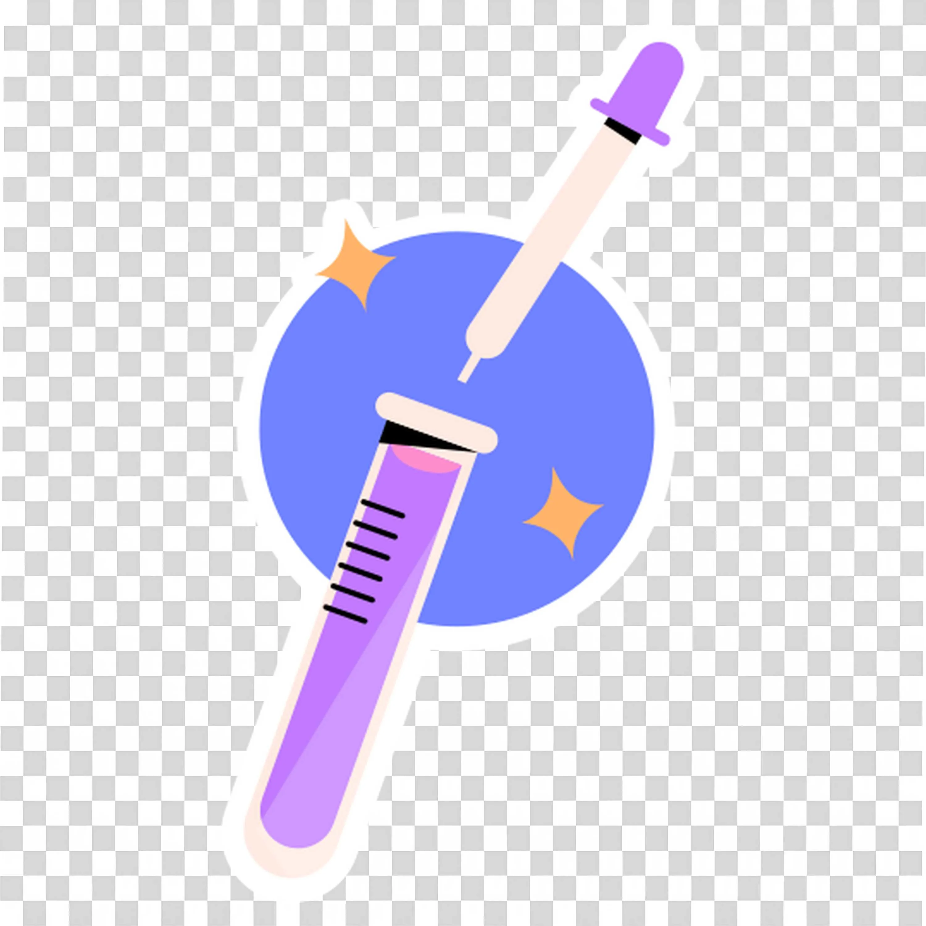 Test Tube with Purple Liquid and Dropper in Science Lab