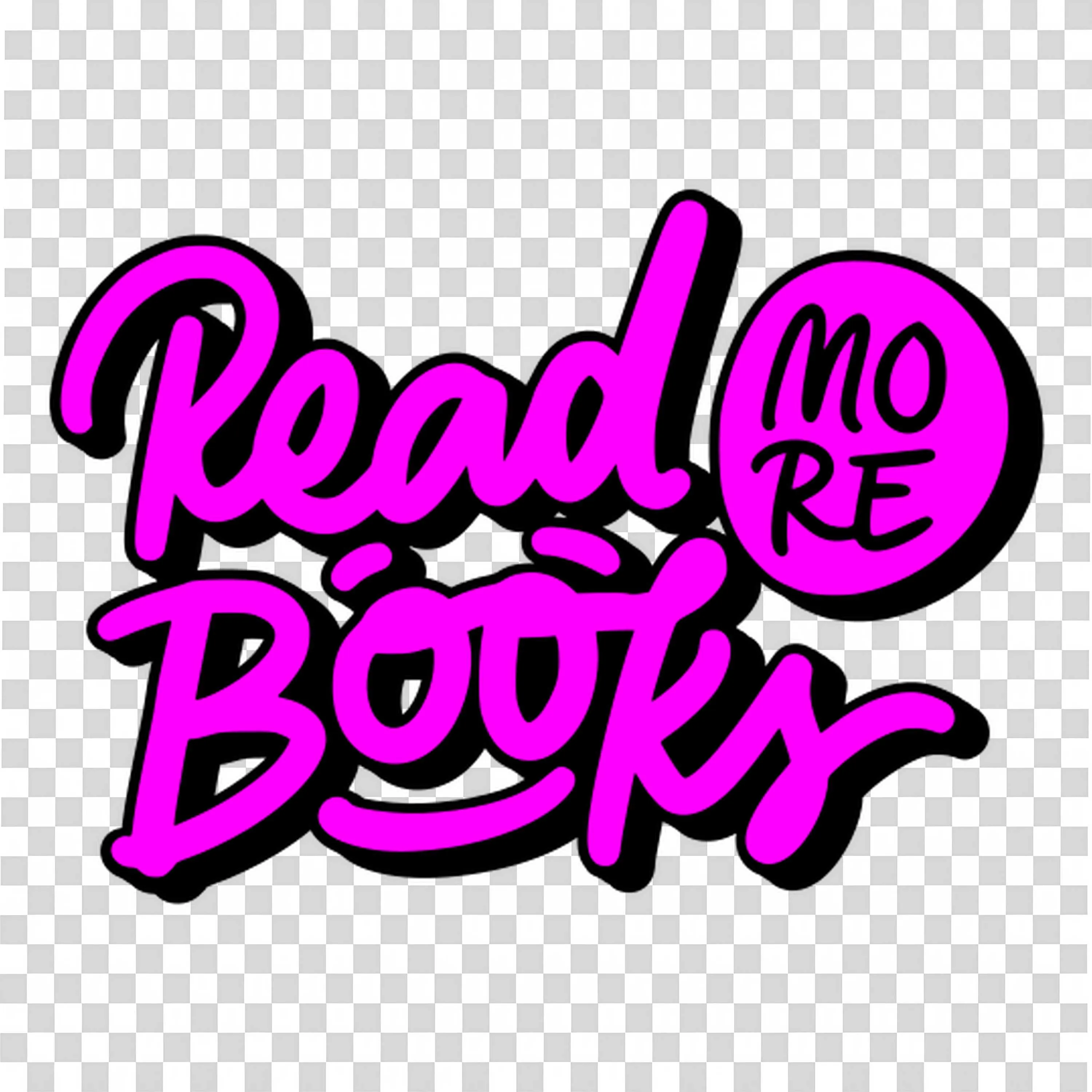 Text Art Saying Read More Books in Bright Purple and Black