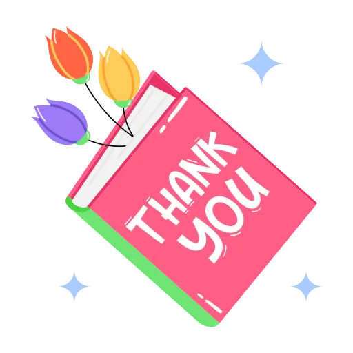 Thank you card with flowers symbolizing education gratitude