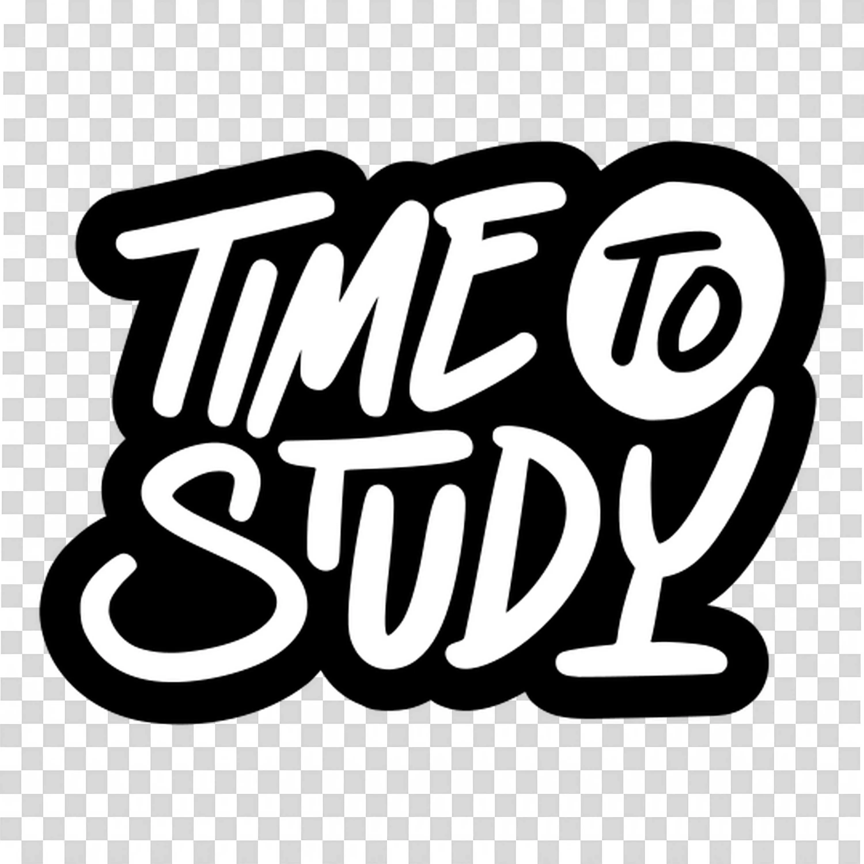 Time to Study Motivational Phrase in Black and White Text