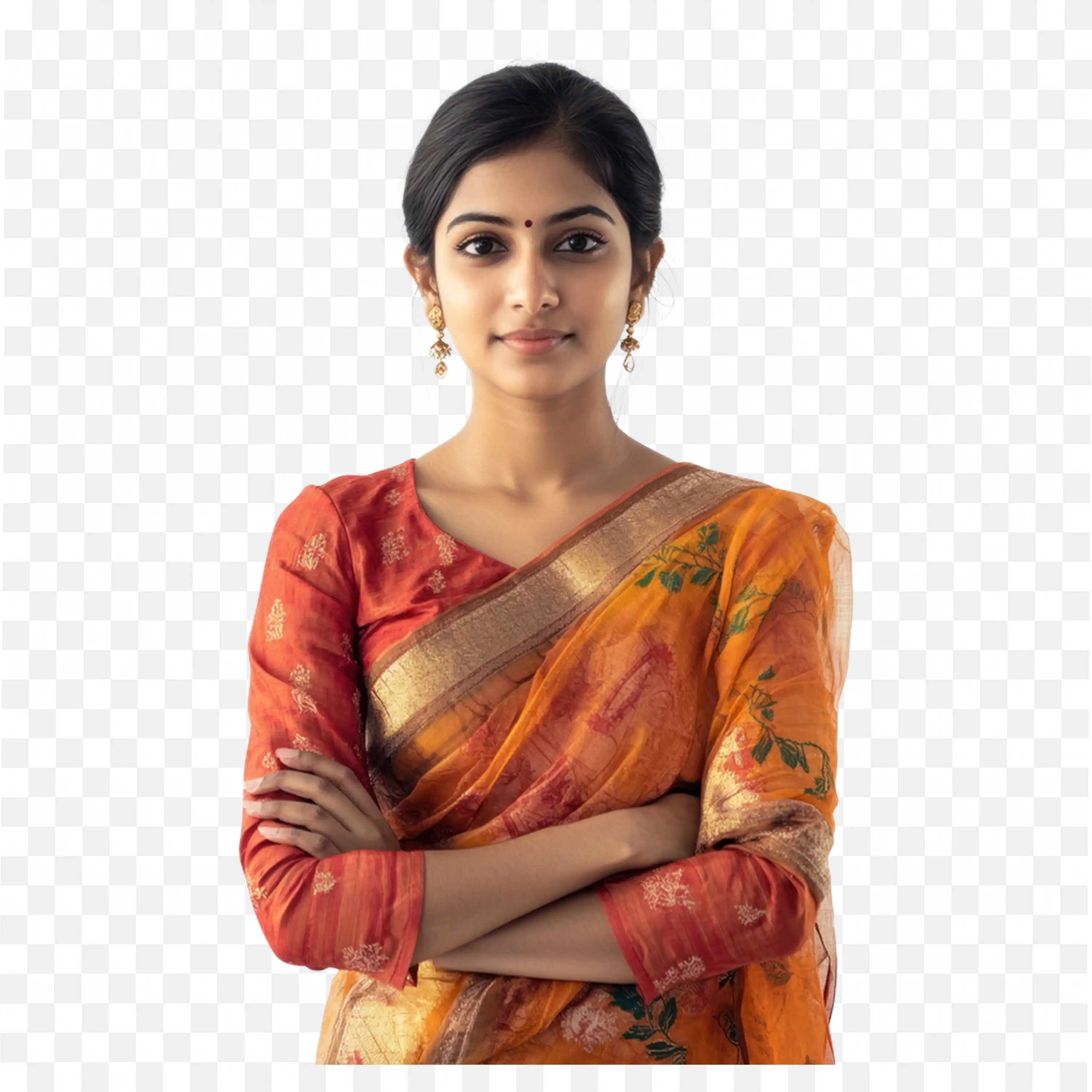 Traditional Women with a Beautiful Traditional Outfit PNG