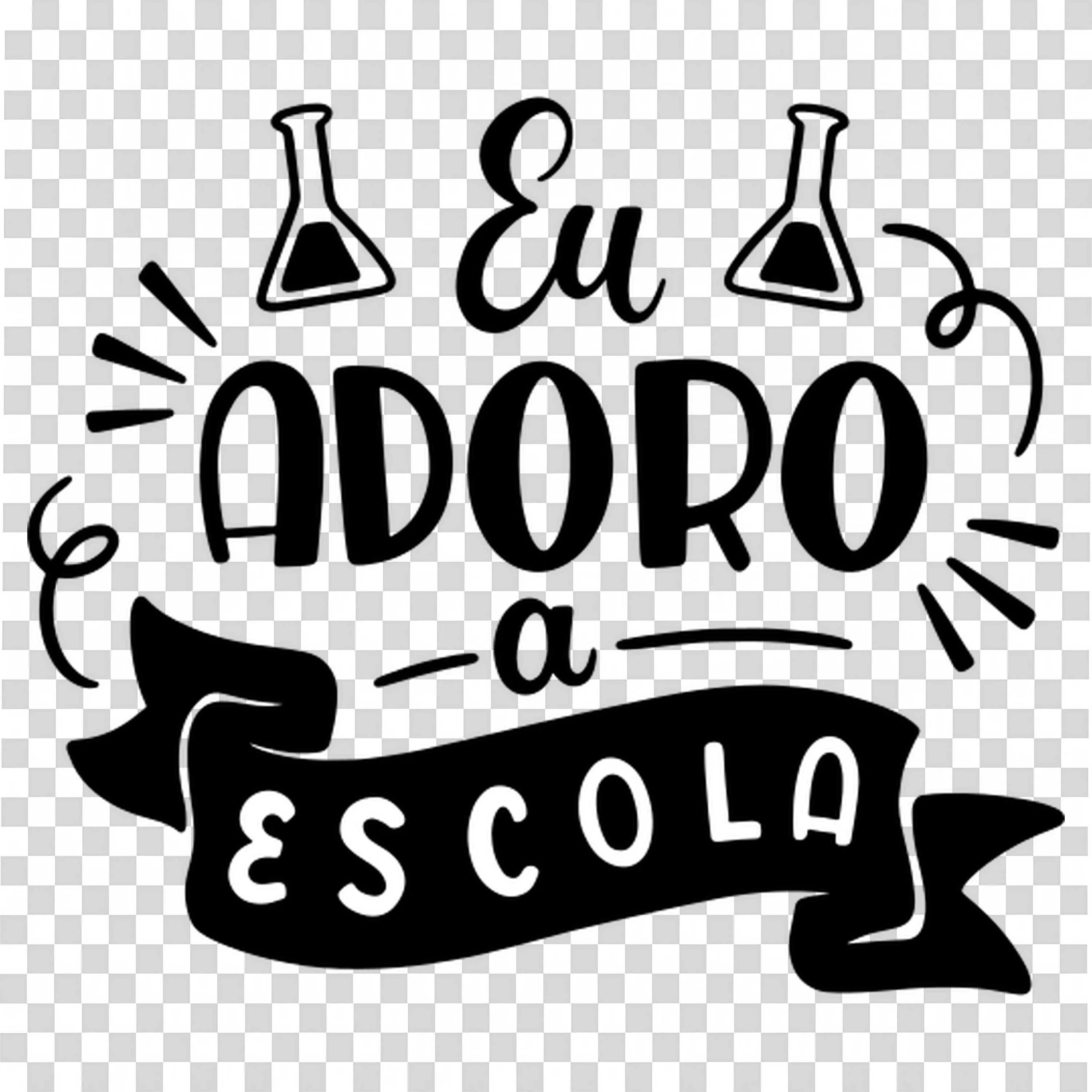 Typography Design with a Phrase Saying I Love School Png