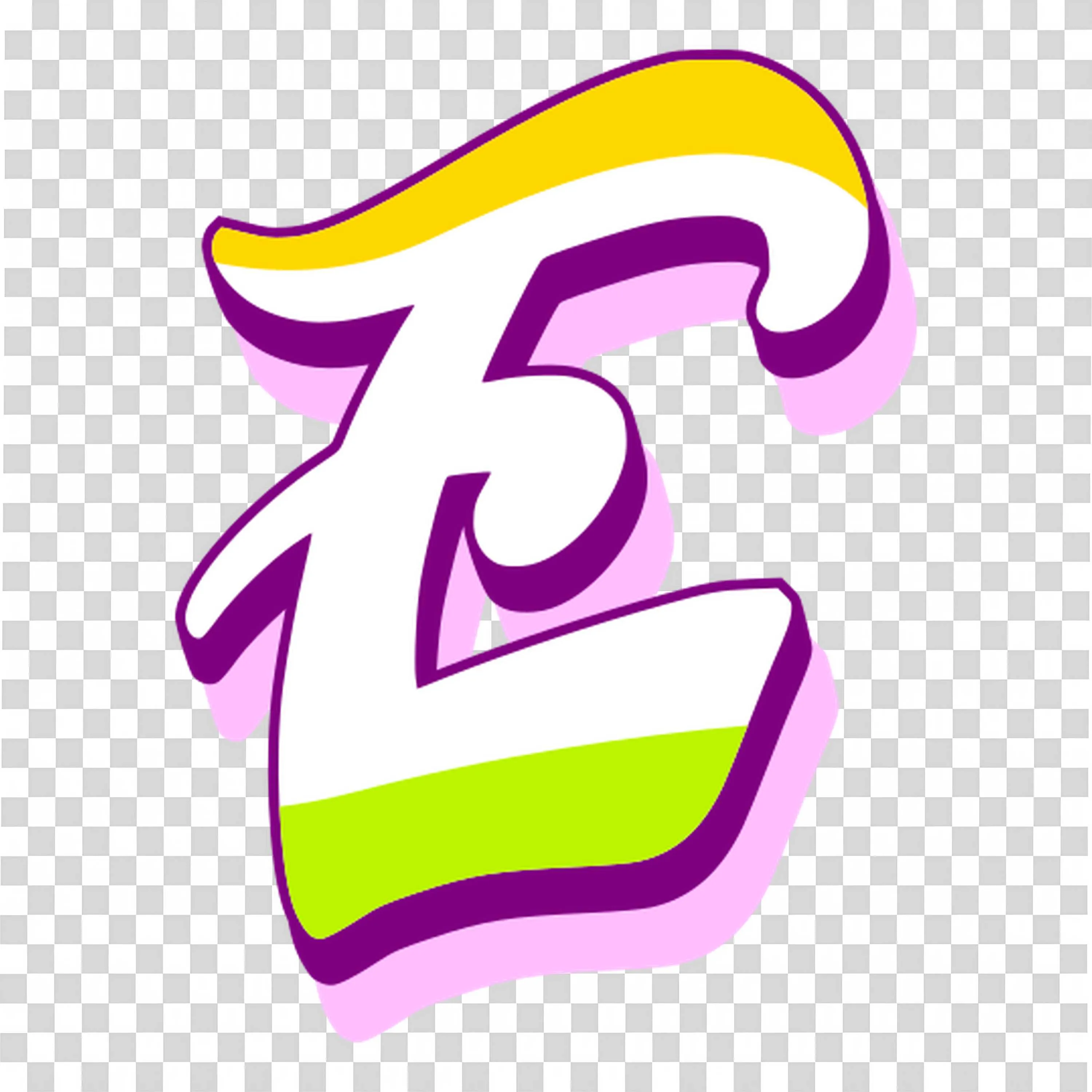 Vibrant Colourful Stylized Letter E Design for Creativity