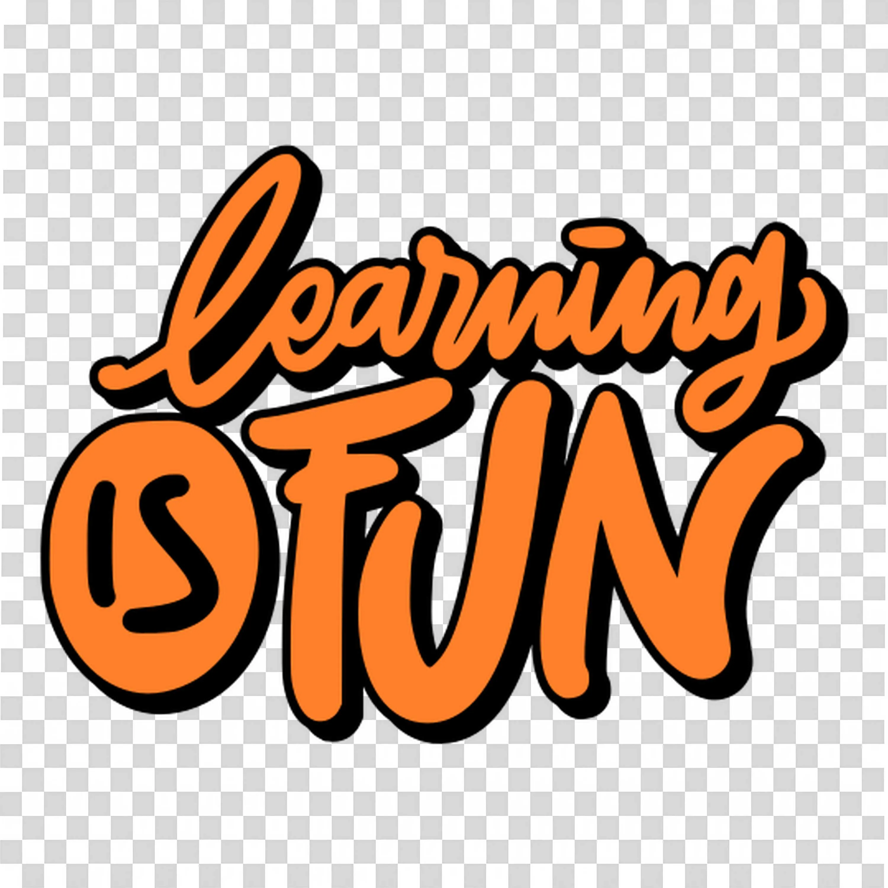 Vibrant Orange Lettering That Says Learning Is Fun with Style