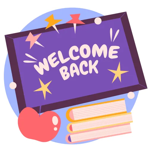 Welcome Back Cartoon Books Represent School Opening