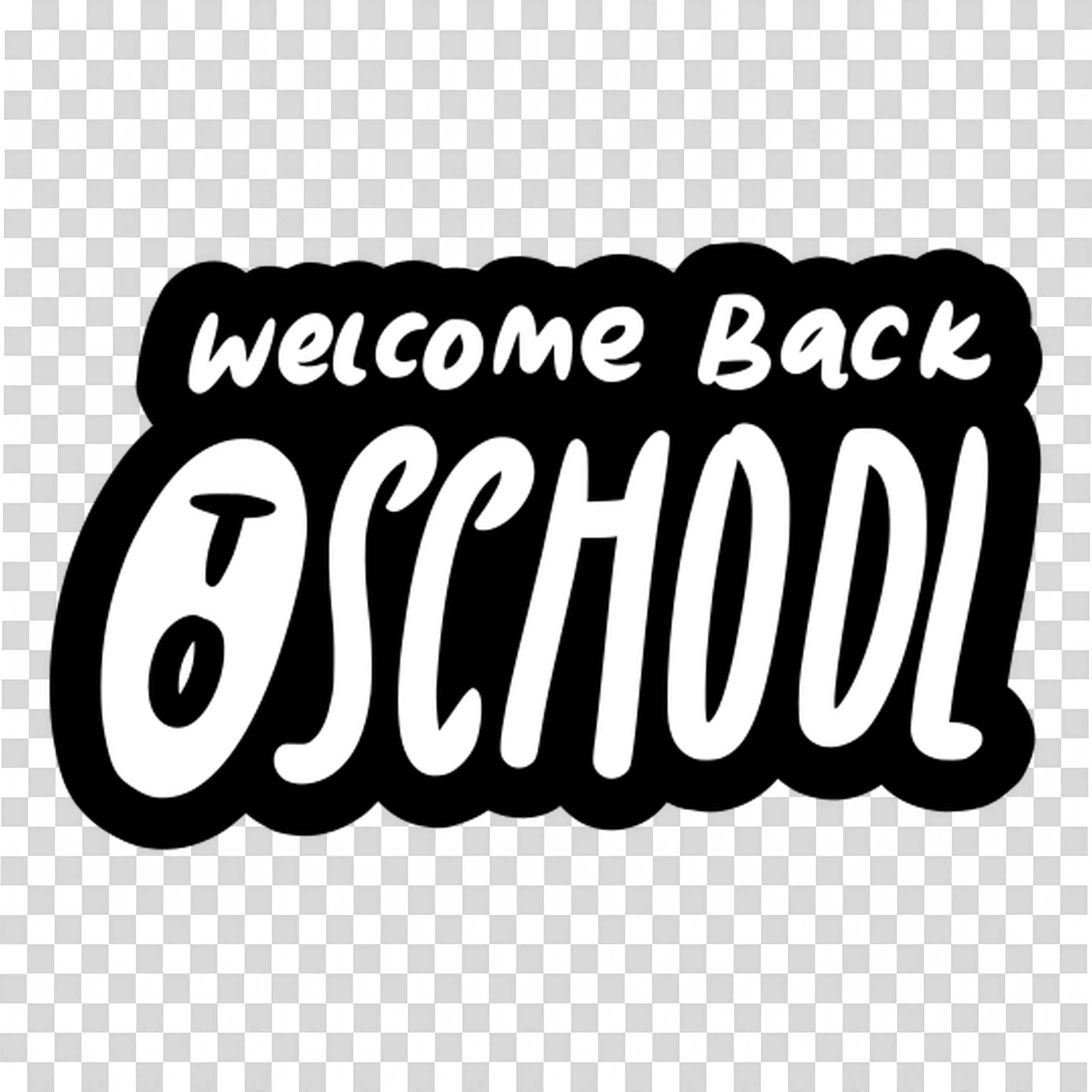 Welcome Back to School Bold Handwritten Text Free PNG Image