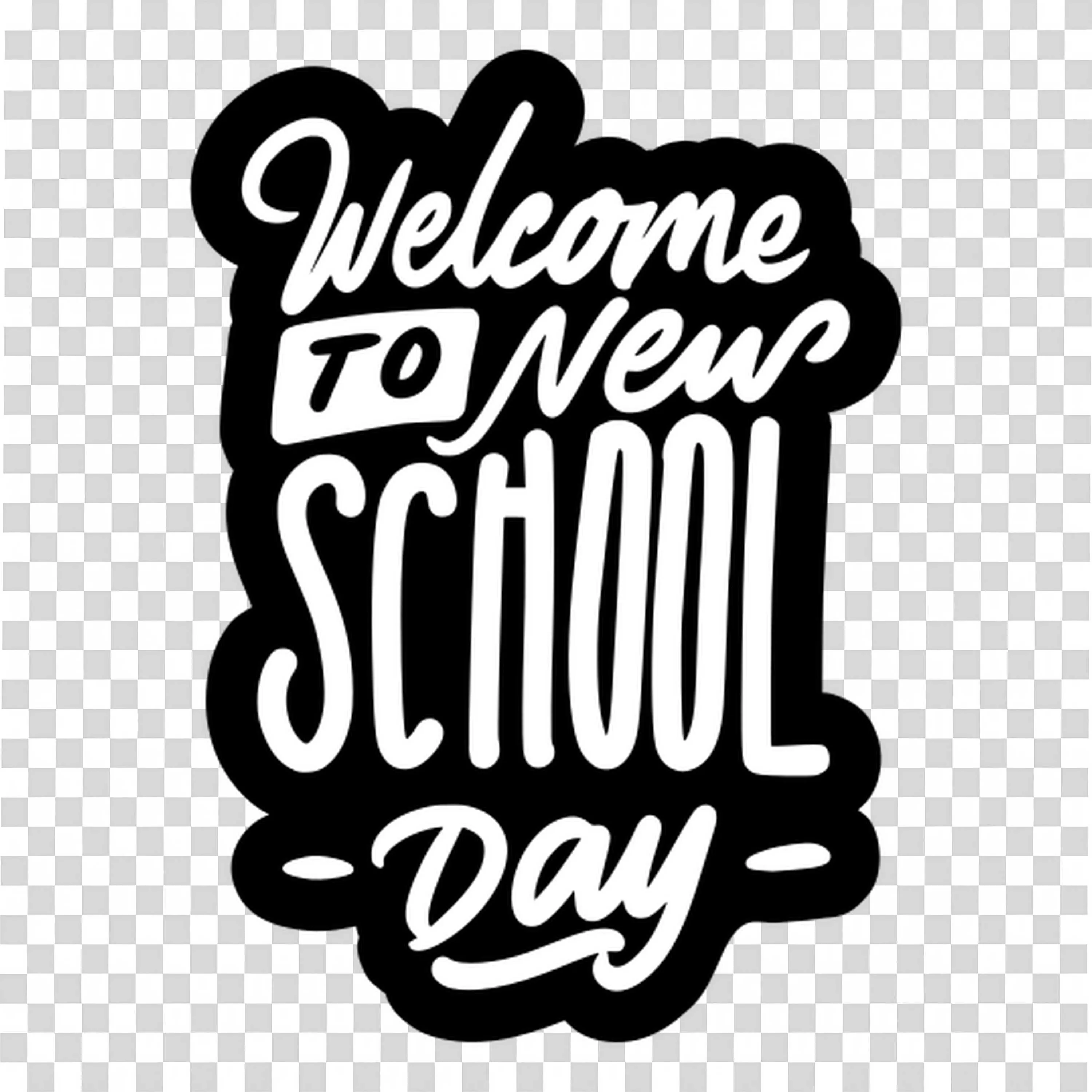 Welcome to New School Day Hand Lettered Design Free Png