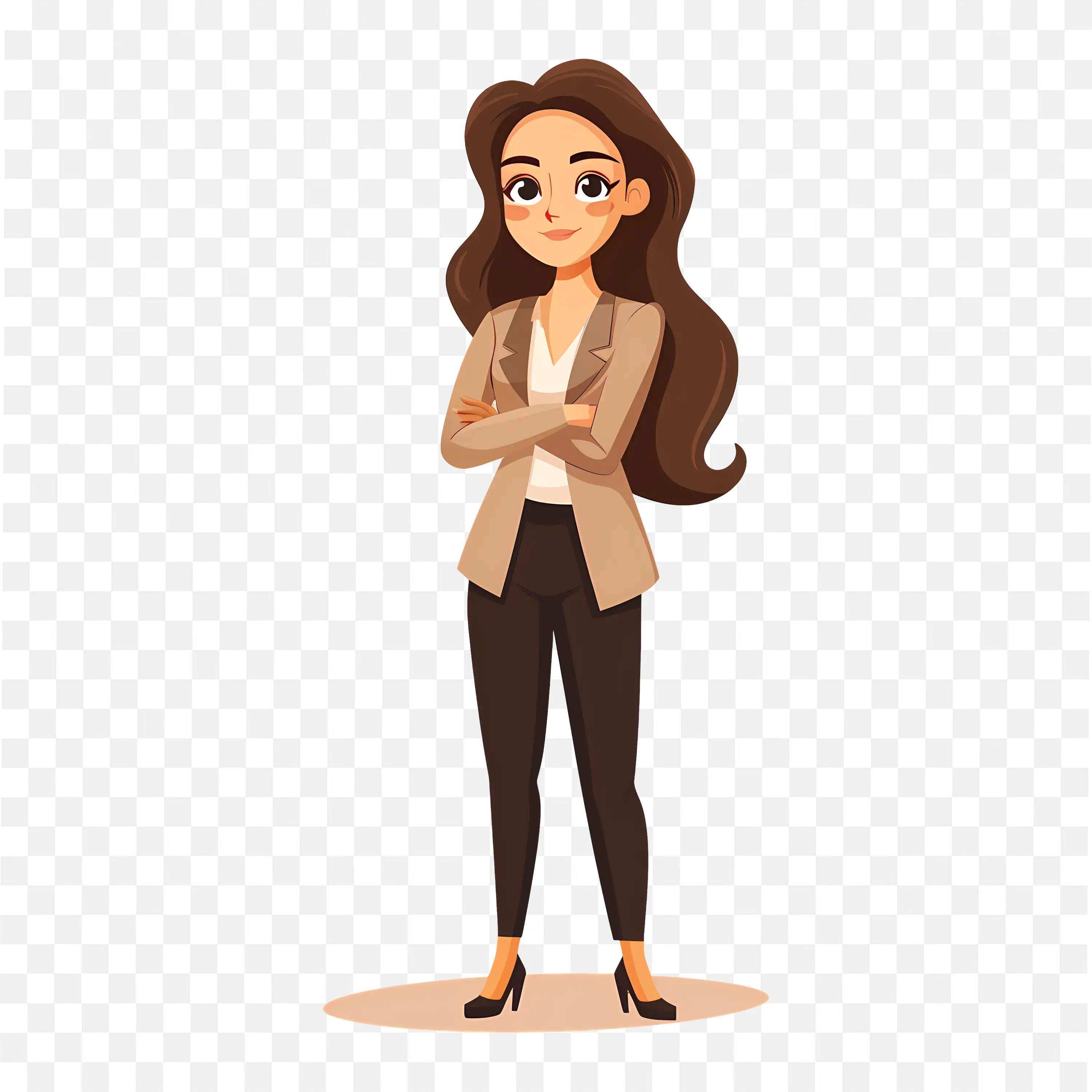 Woman with Free Hair and Formal Outfit Free PNG Image Dwonlaod