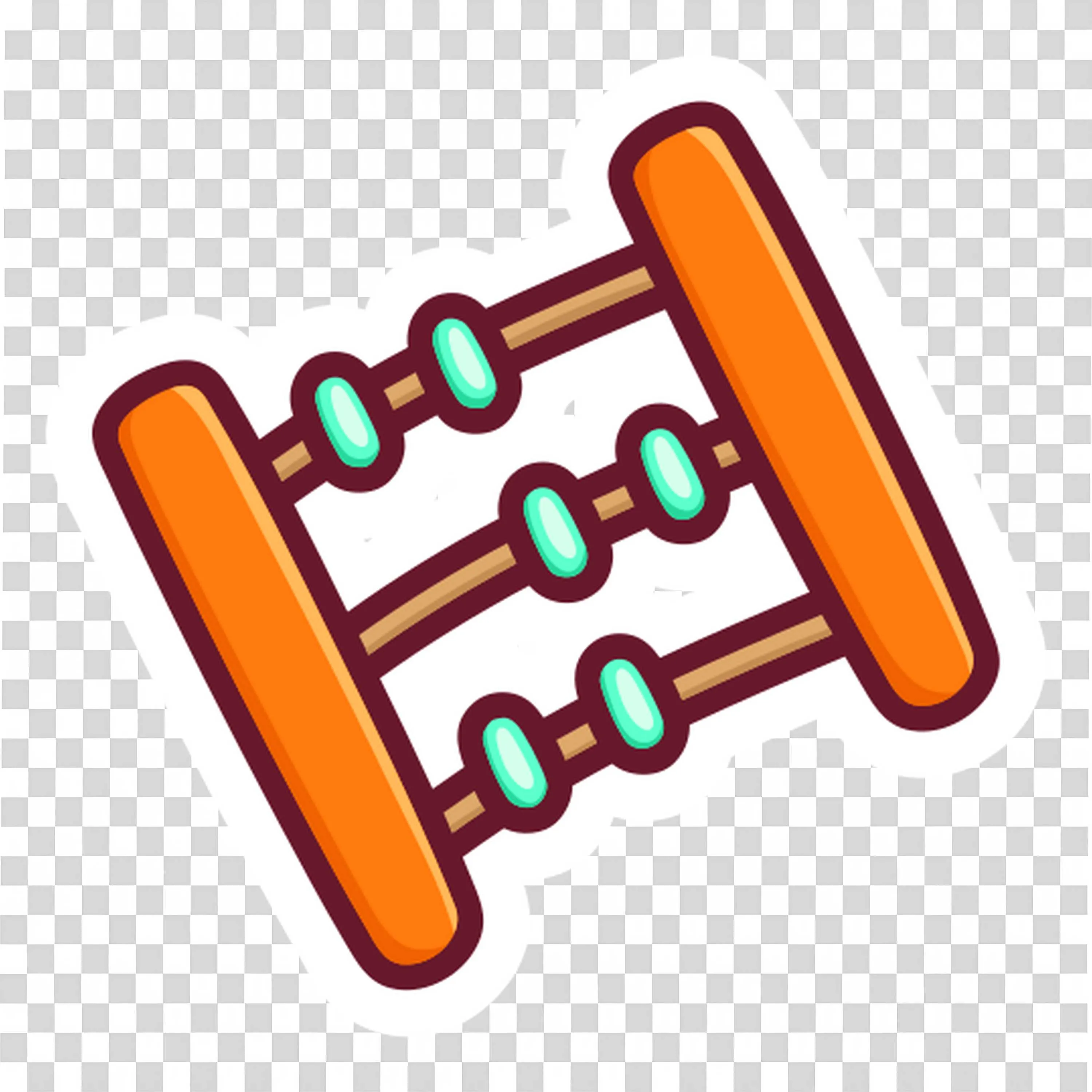 Wooden Abacus with Light Blue Beads for Calculating Png