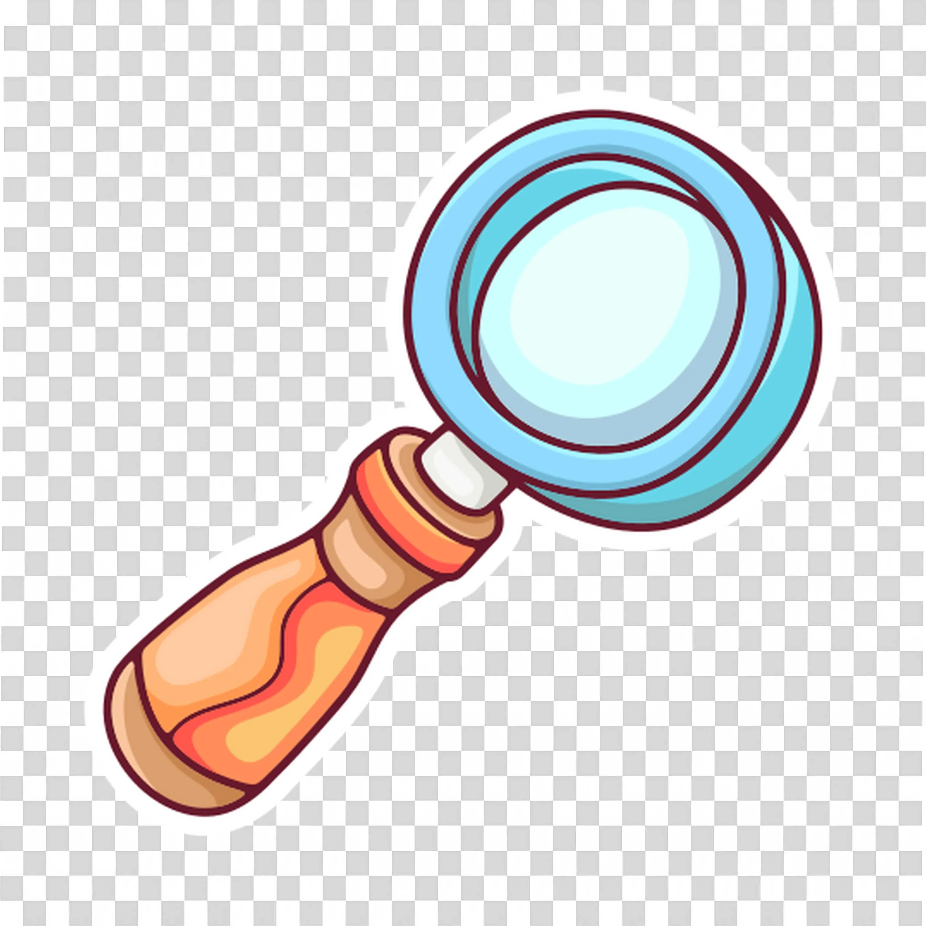 Wooden Magnifying Glass with Blue Lens Free Image Download