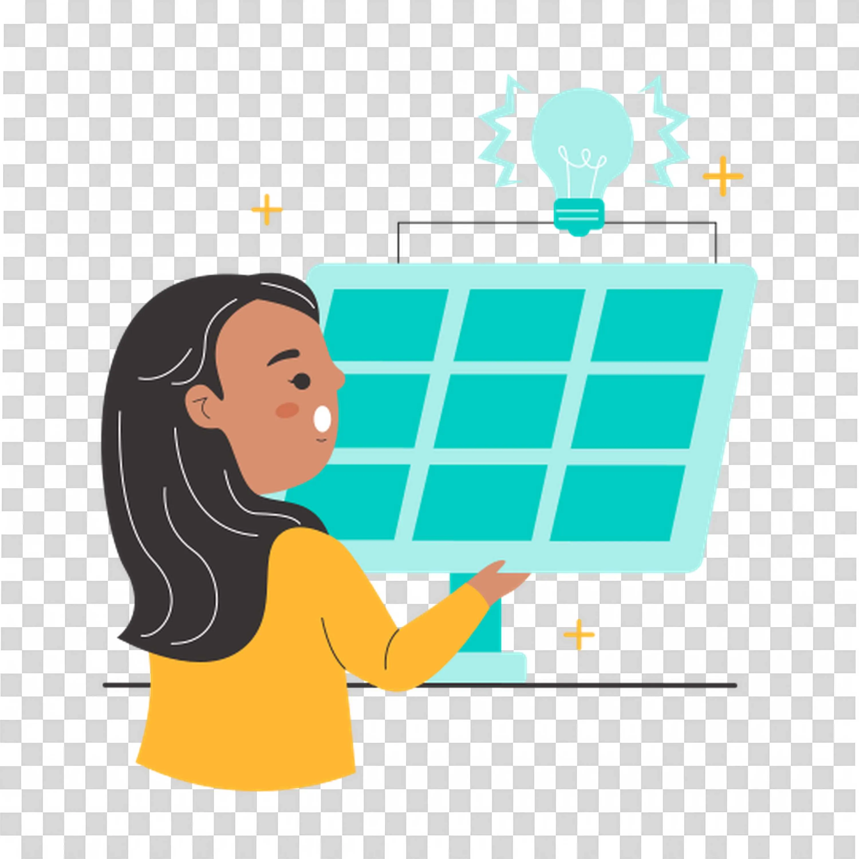 Young Girl Gaining Knowledge Through Digital Learning Screen