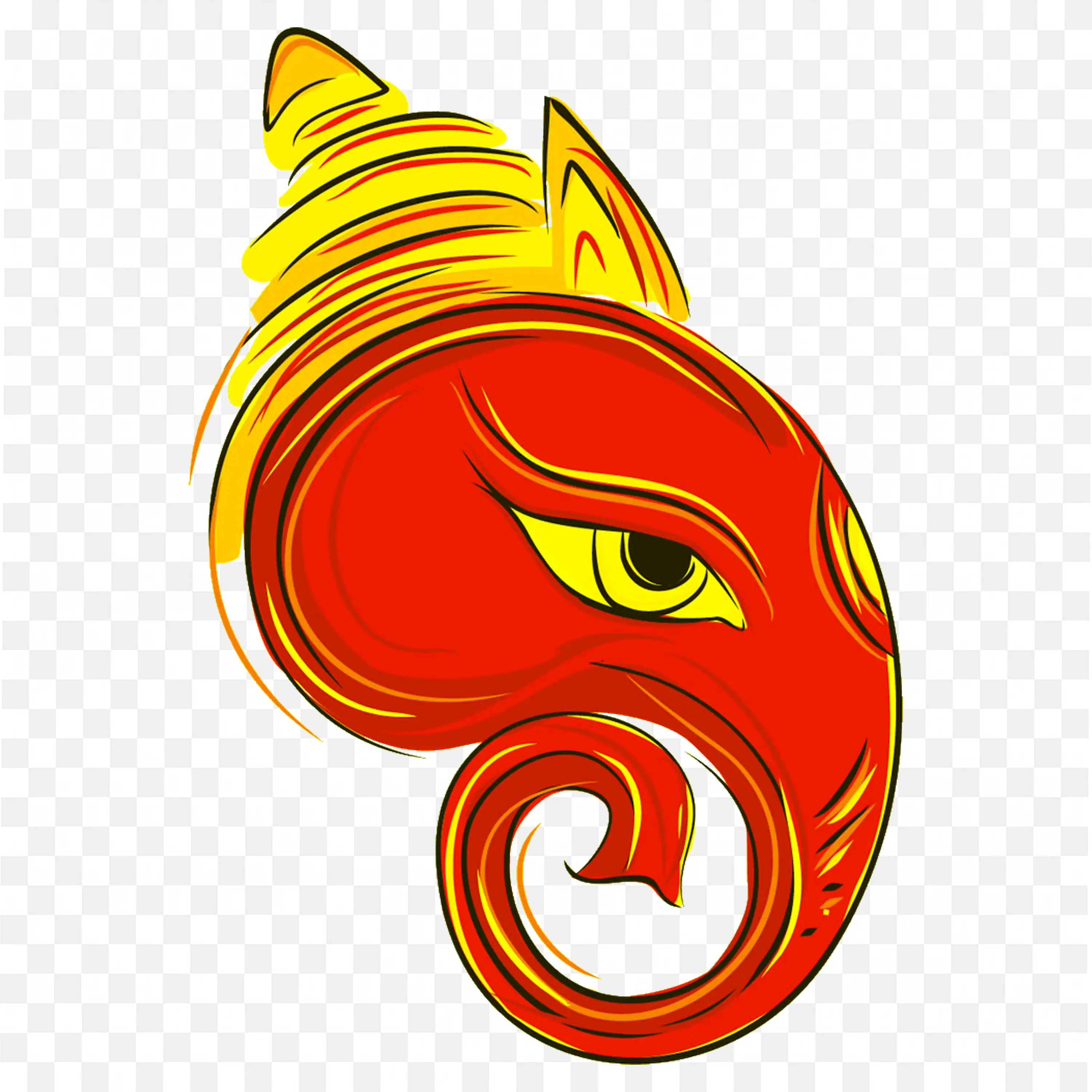 Abstract Lord Ganesha Art Illustration Hindu Deity Design