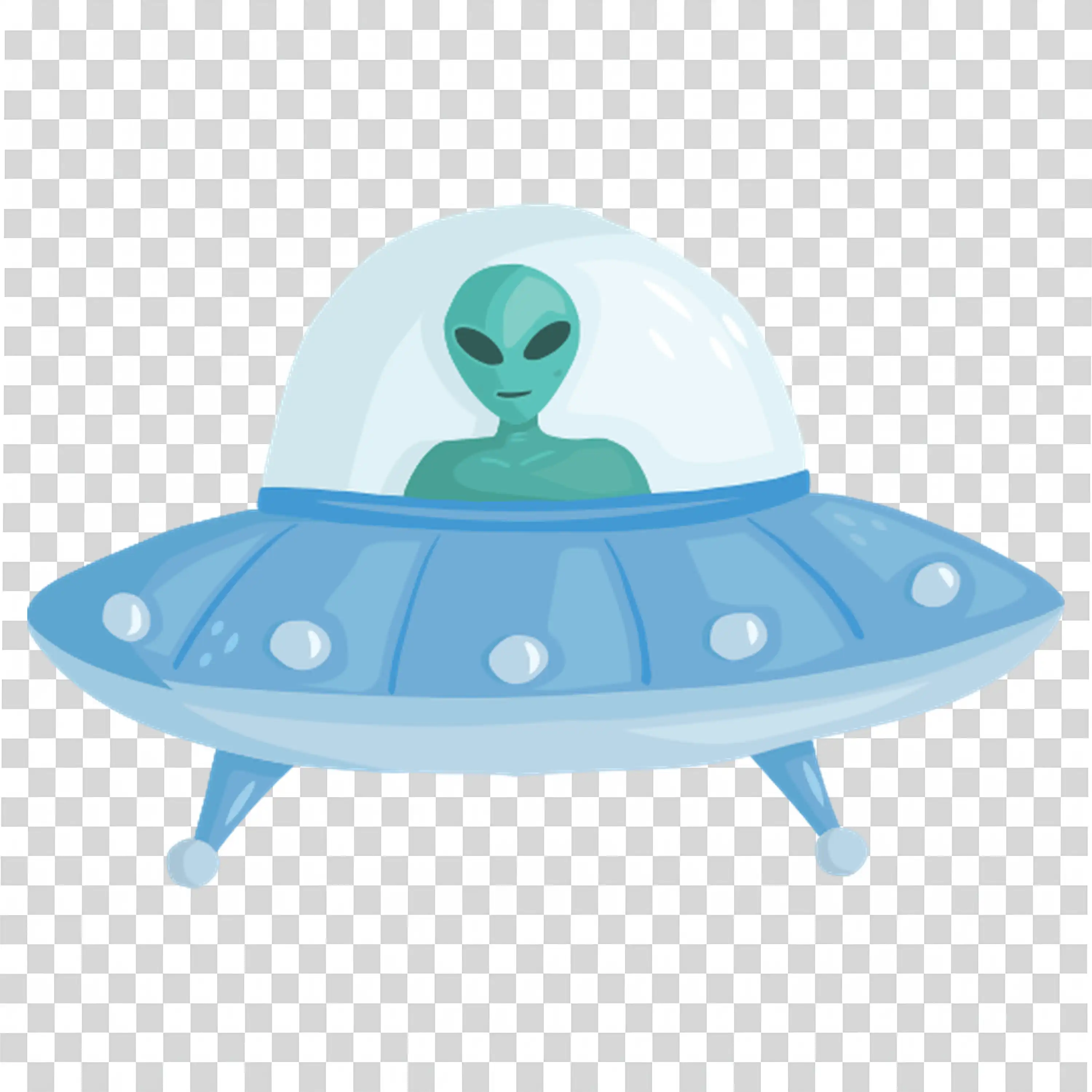 Alien Spaceship with Green Alien for Halloween Fun