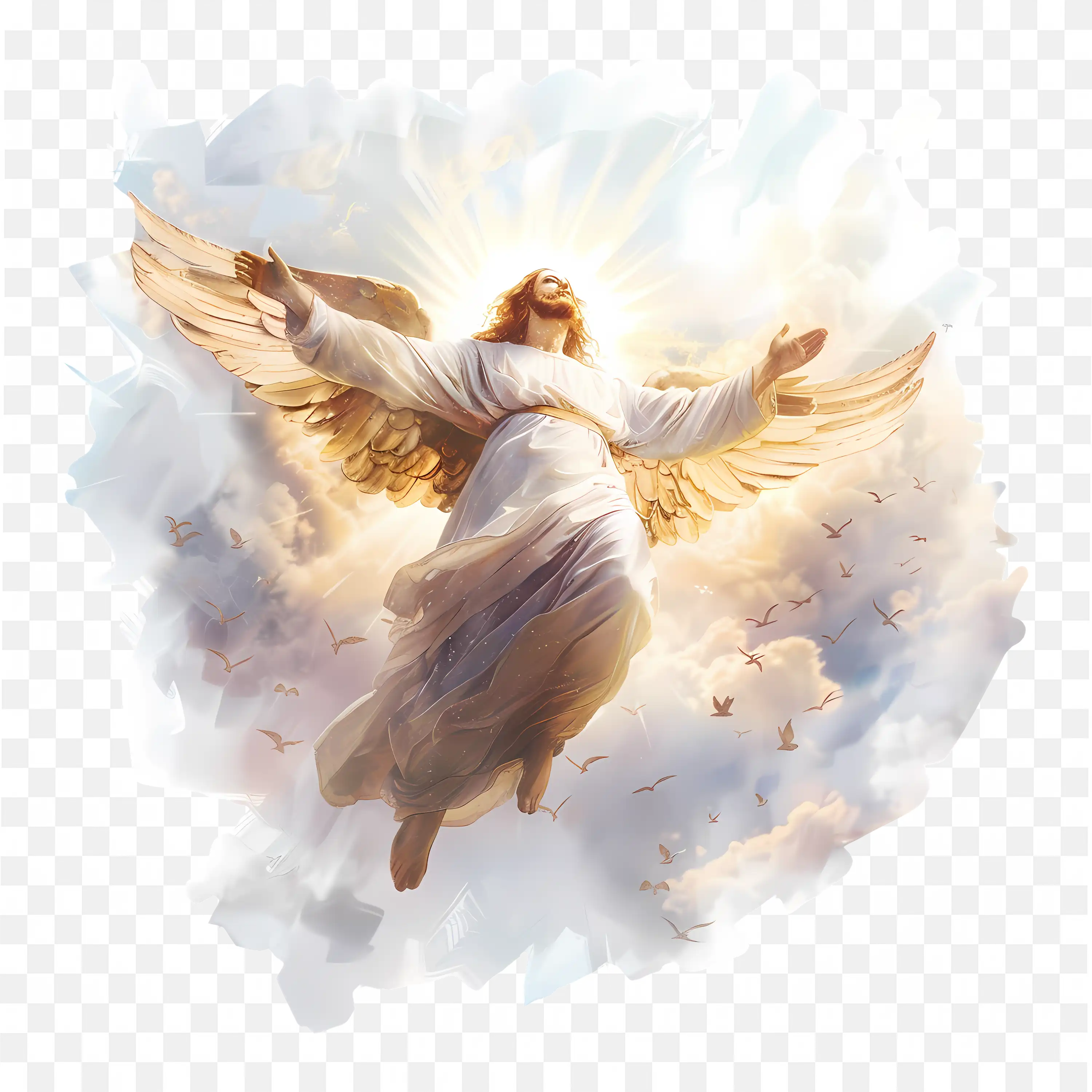 Ascension of Jesus Divine Resurrection and Heaven Art PNG
