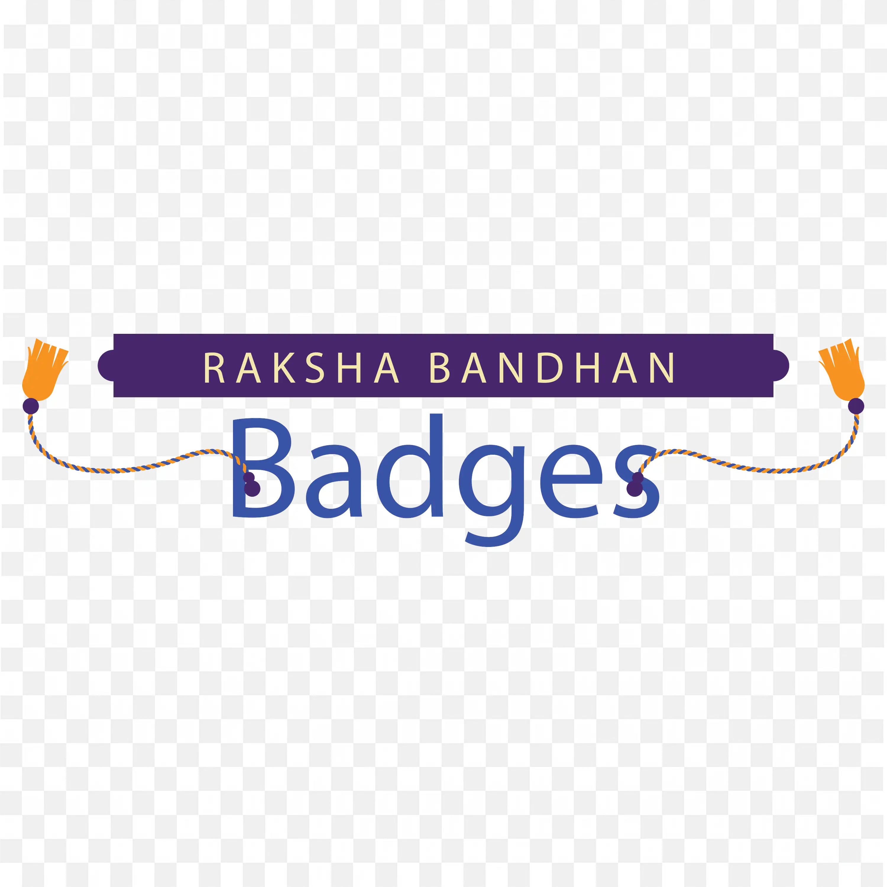 Badges for Festival Events with Purple Yellow Theme Banner Art
