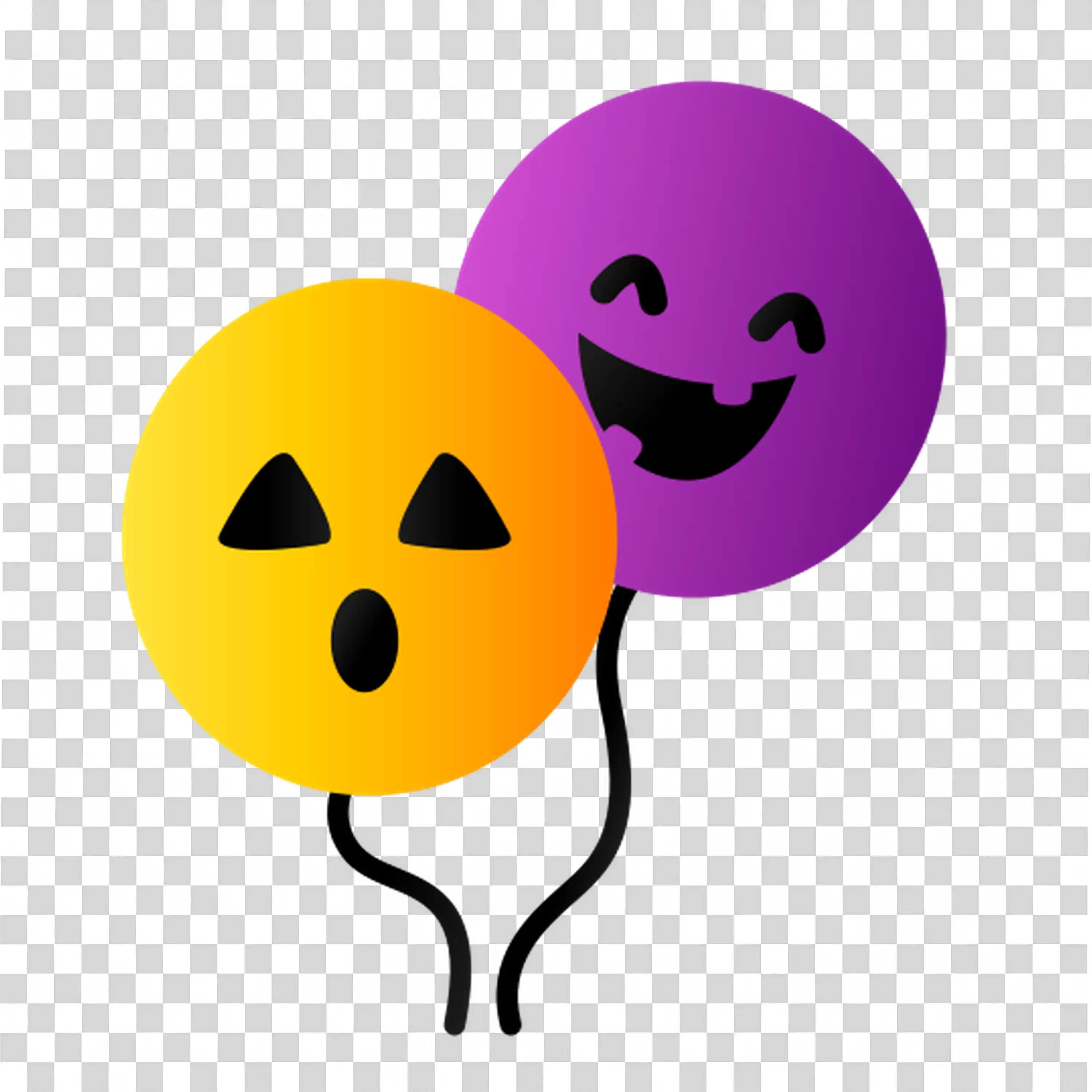 Balloons with Pumpkin Face Ghost Shadow Halloween Festive