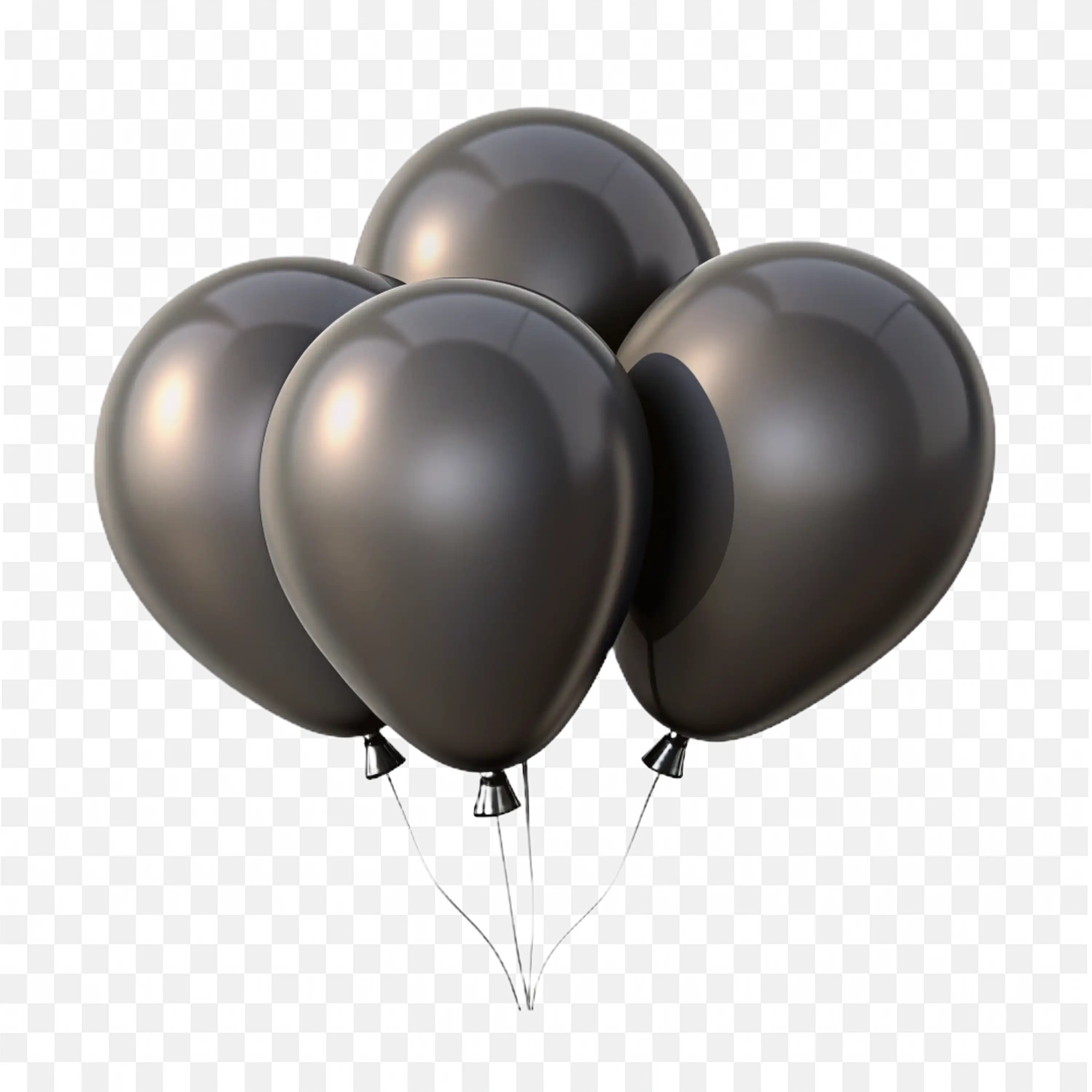 Black Balloons PNG Image Elegant Party Decoration Art