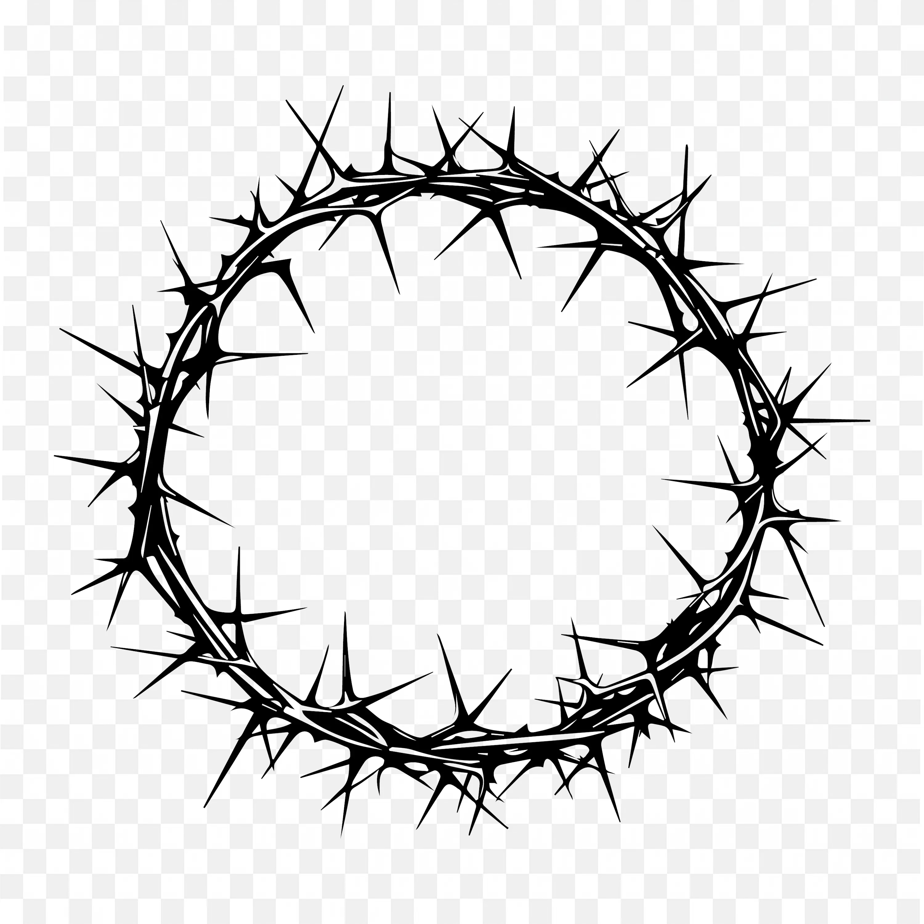 Black Crown of Thorns Vector Illustration for Christian Art