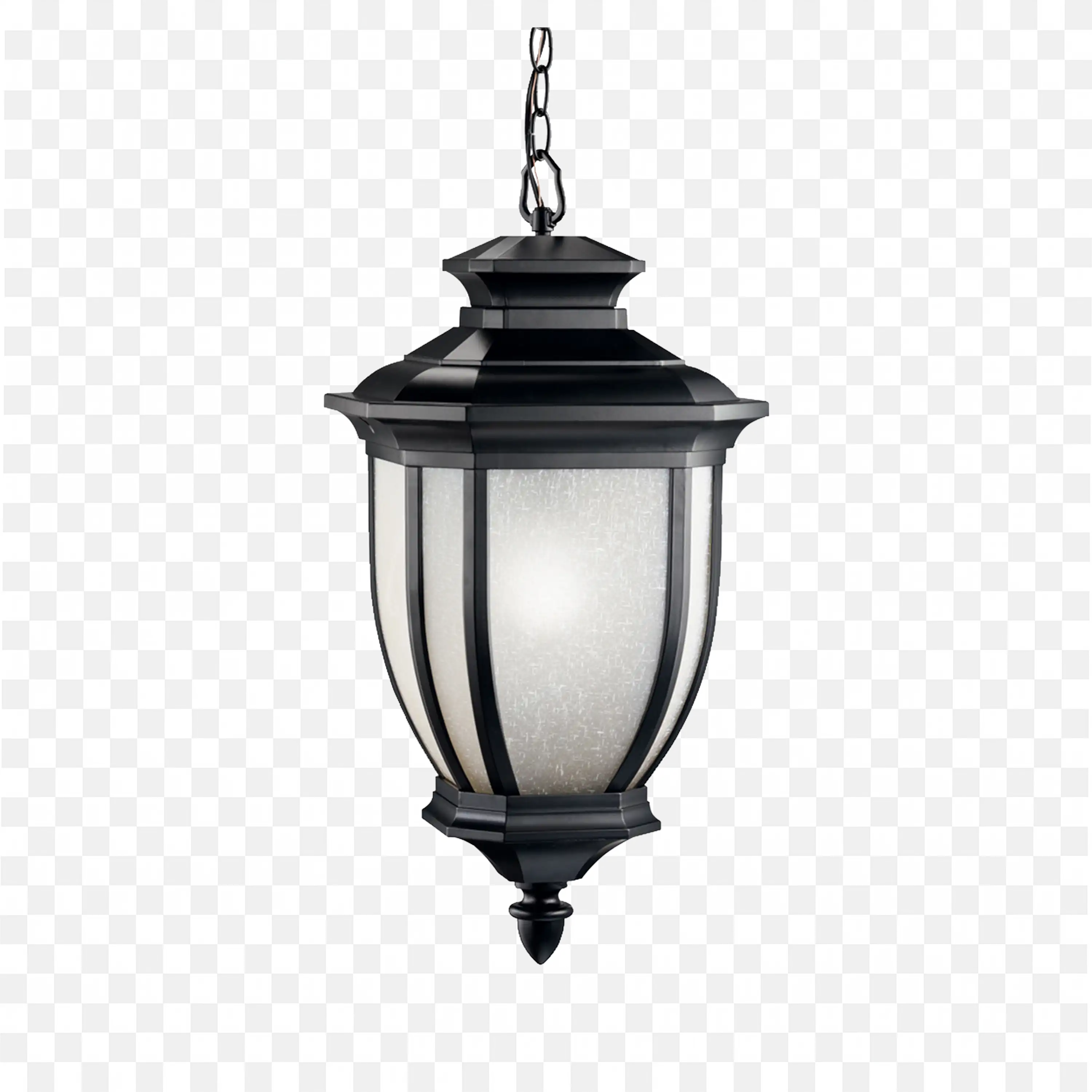 Black Street Lantern with Elegant Frame for Outdoor Use Art