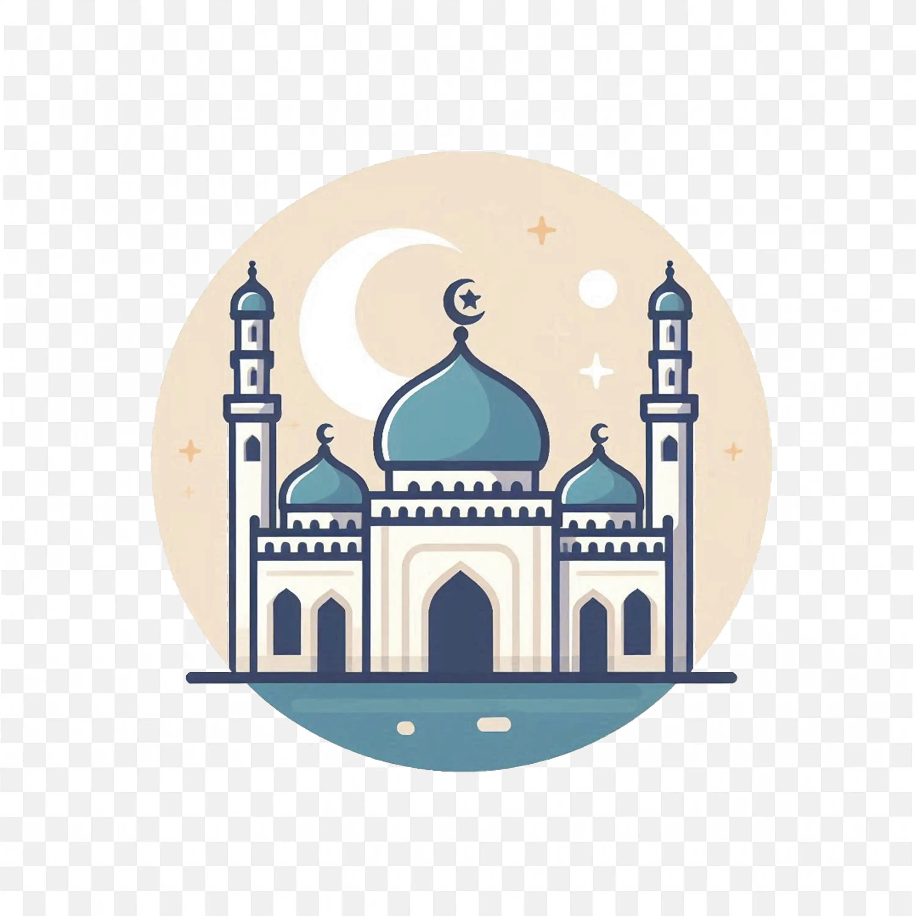 Blue Dome Mosque Crescent Moon Festival Design