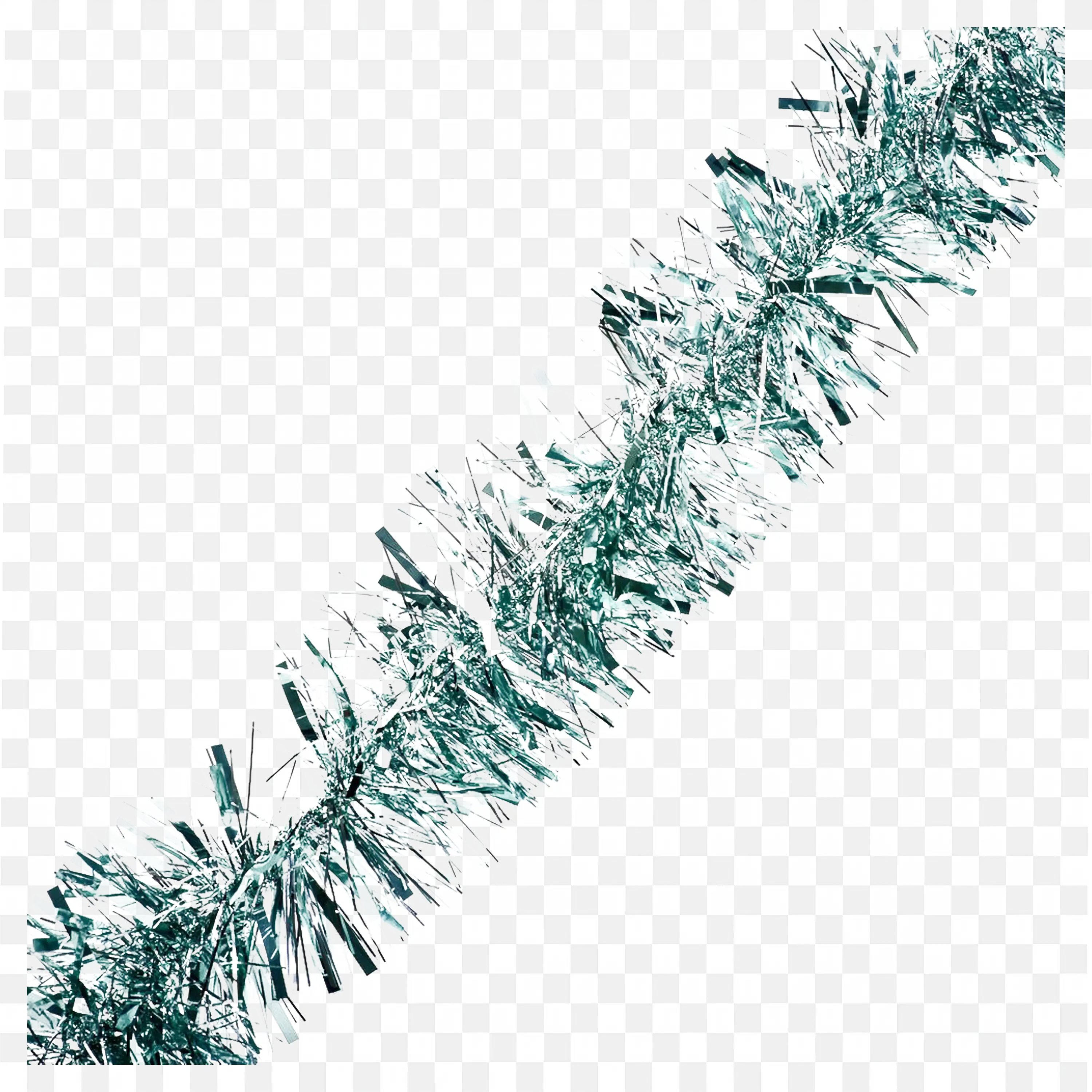 Blue Green Icy Tinsel For Winter Holiday Wreath Making