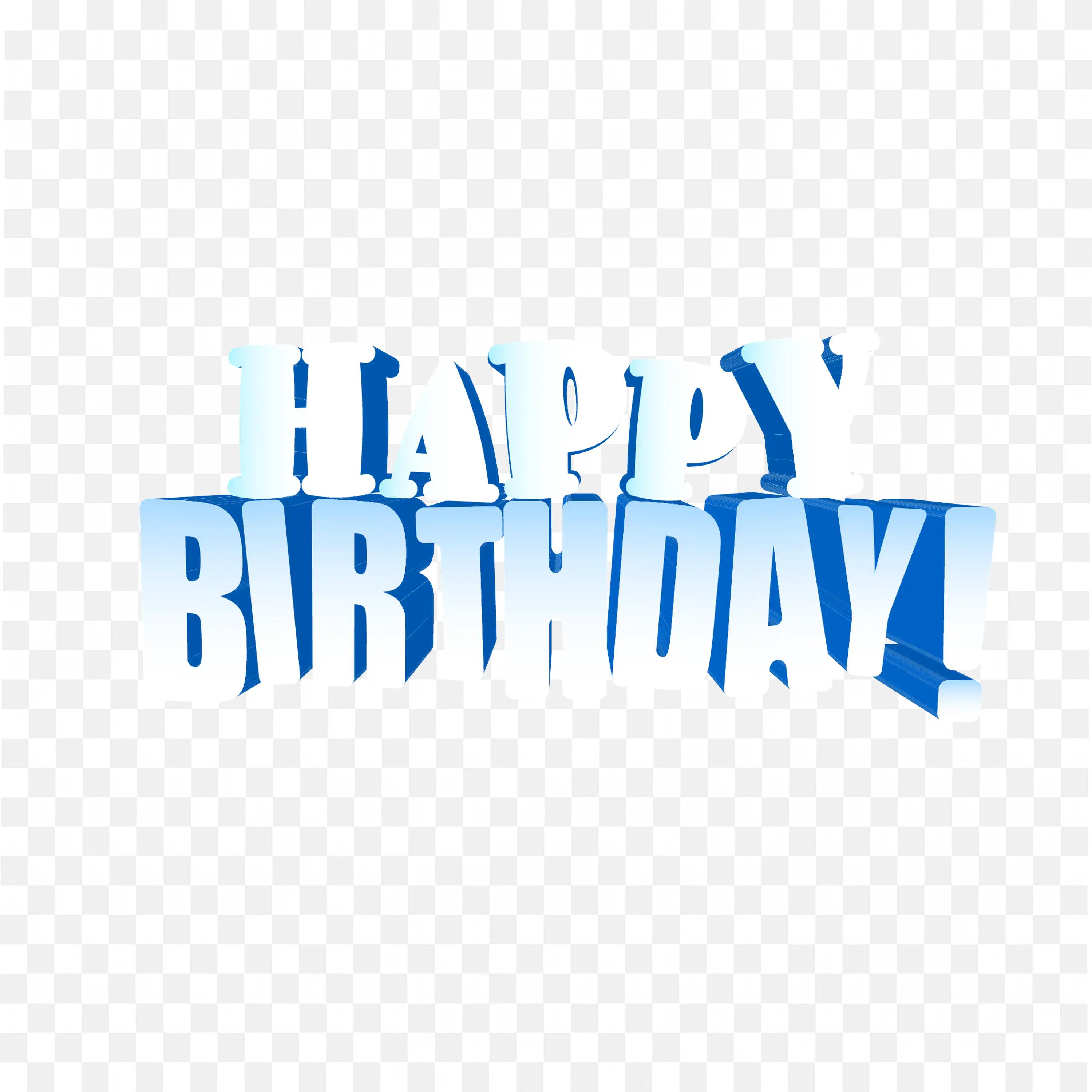 Blue Happy Birthday 3D Card Custom Theme Party Design