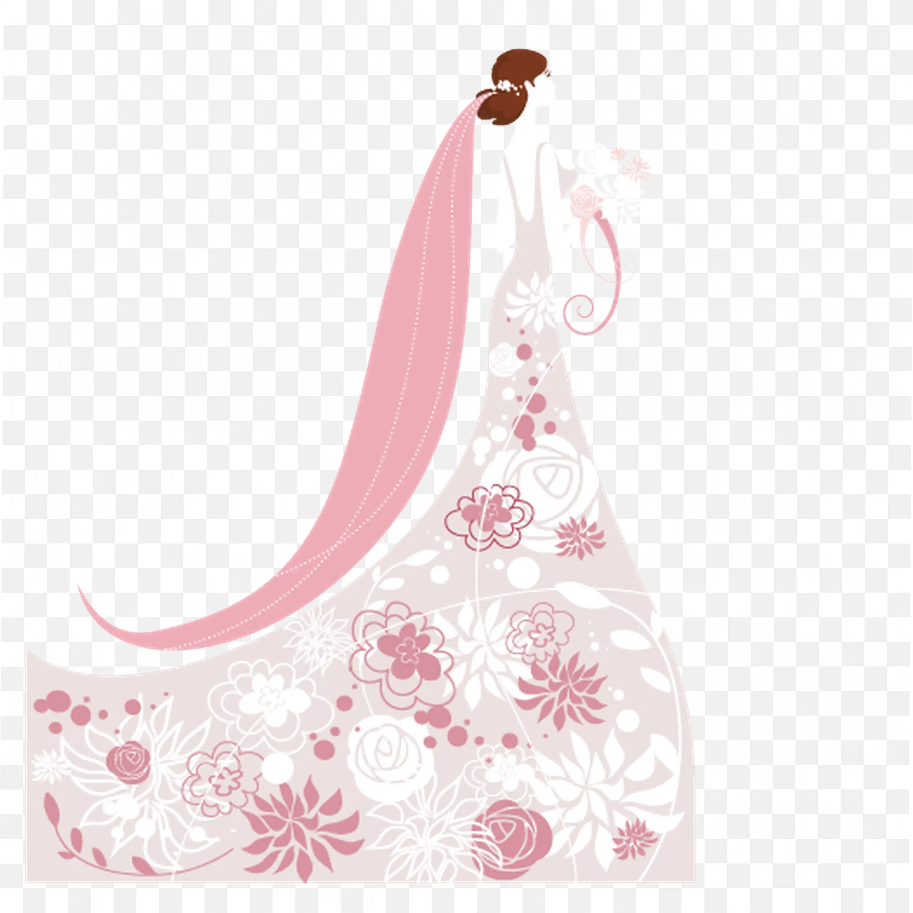 Bride Illustration Hand Painted or Vector Art for Weddings