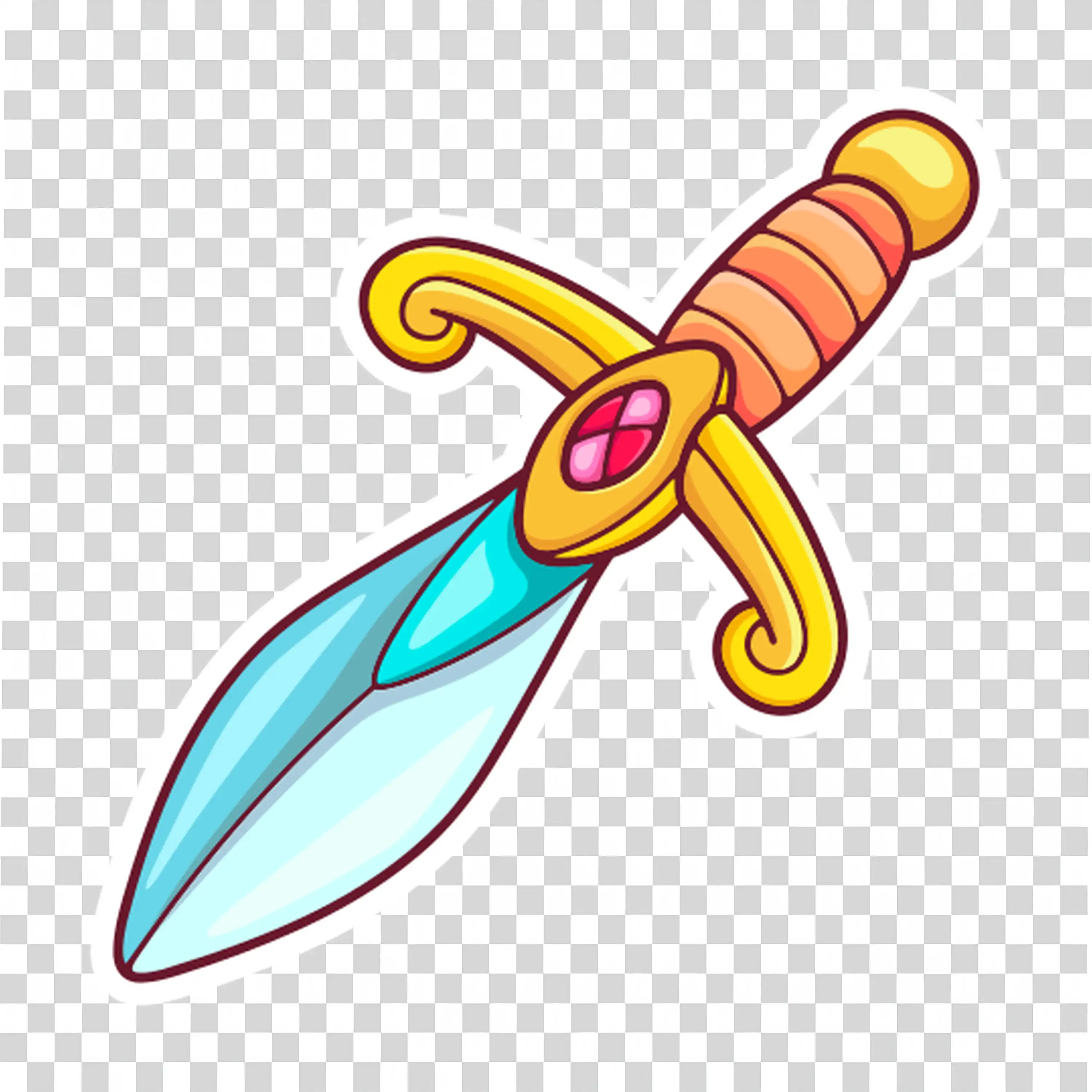 Bright Sword with Blue Blade for Halloween Knight or Fighter
