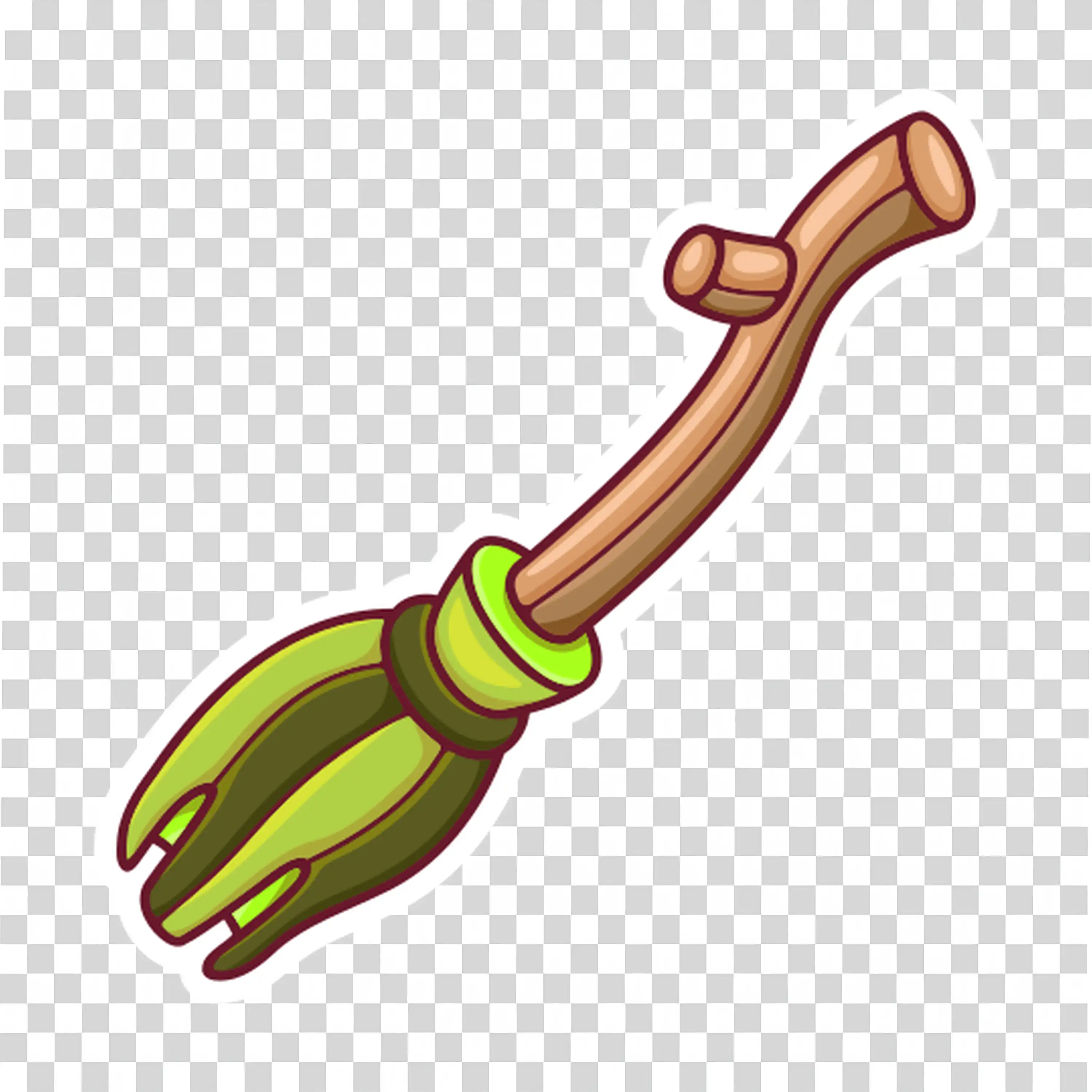 Broomstick and Halloween Witch Illustration Free PNG