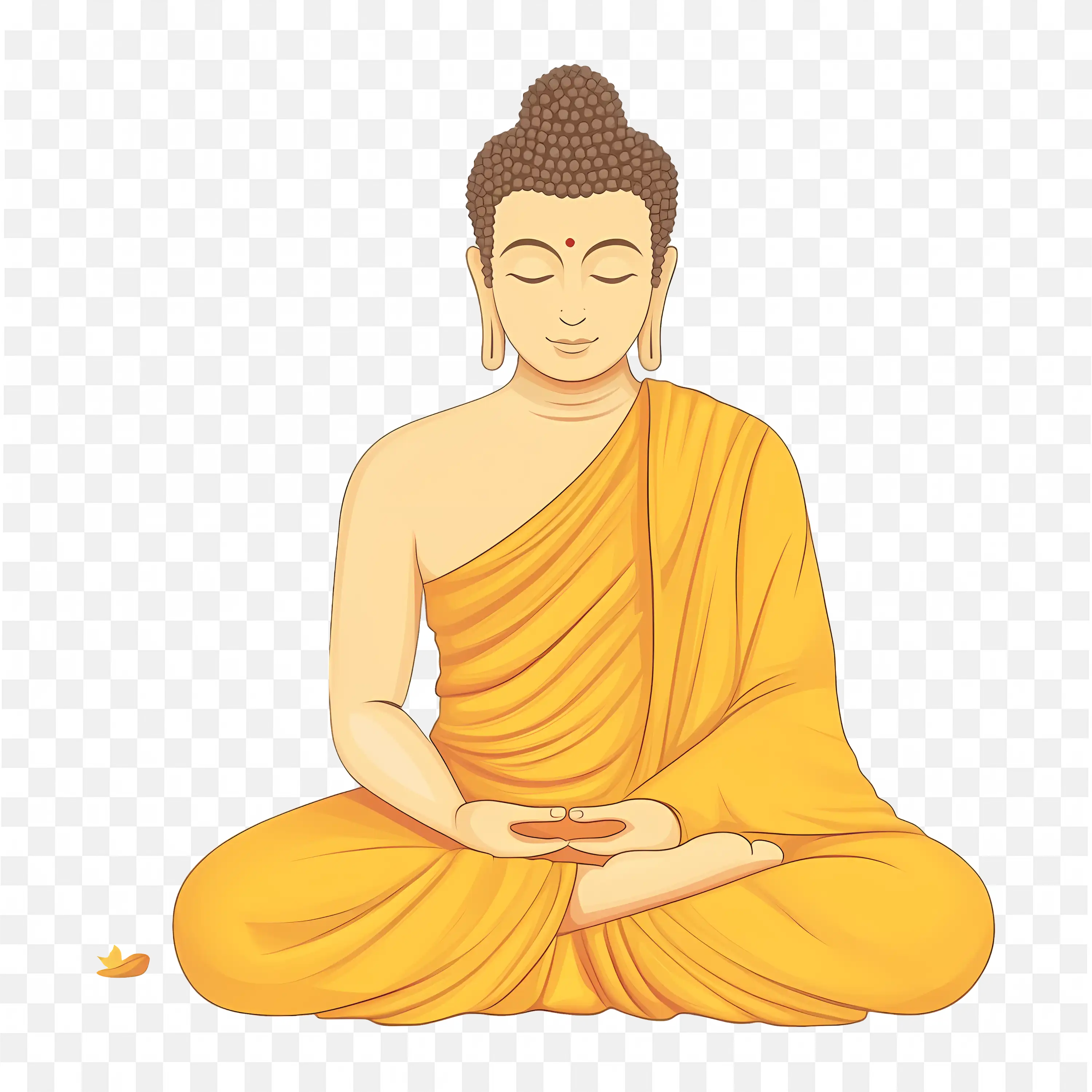 Buddha in Meditation PNG Peaceful Siddhartha Gautama Art