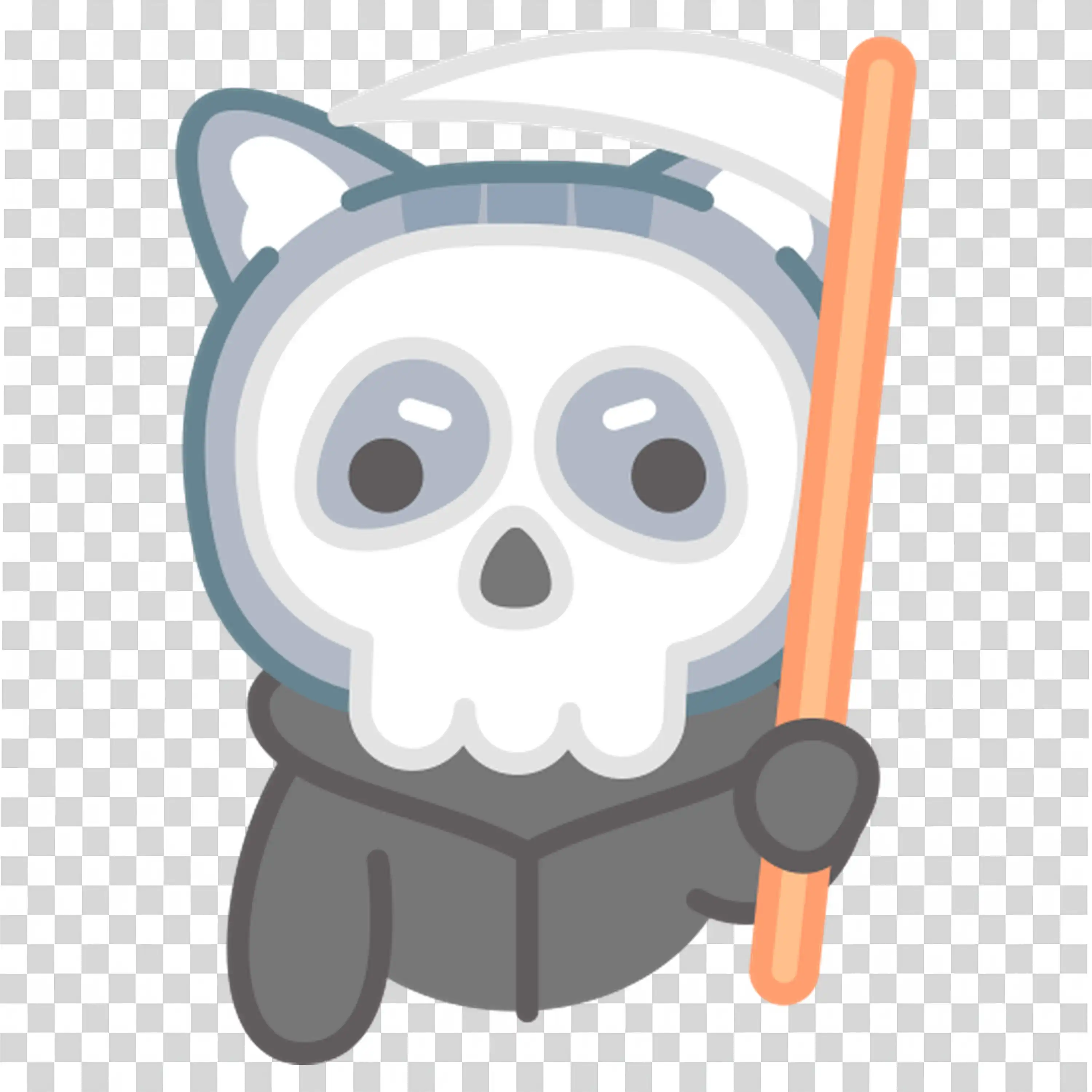 Cartoon Skull with Sword in Halloween Character Design