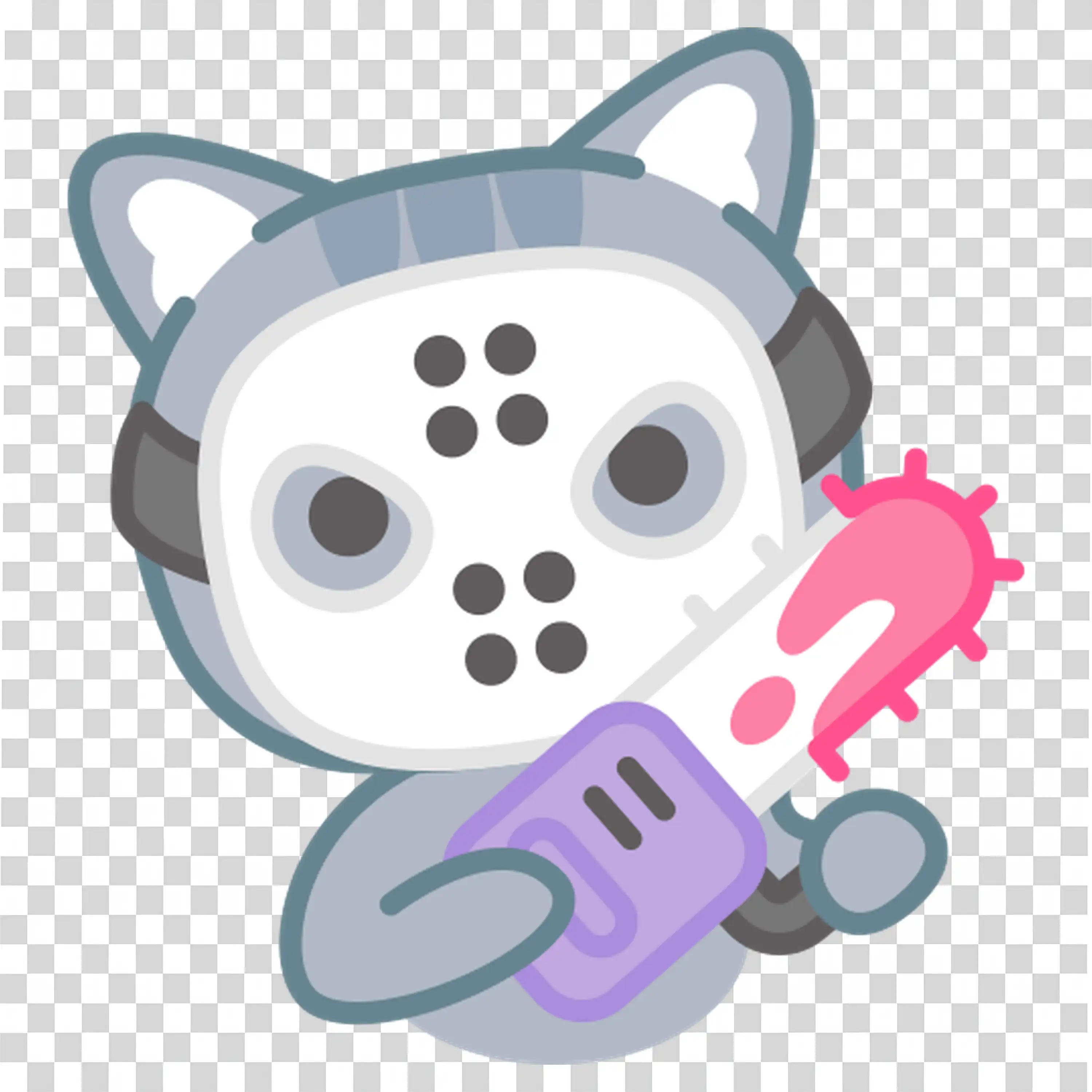 Cat Dressed As a Scary Masked Character with a Knife