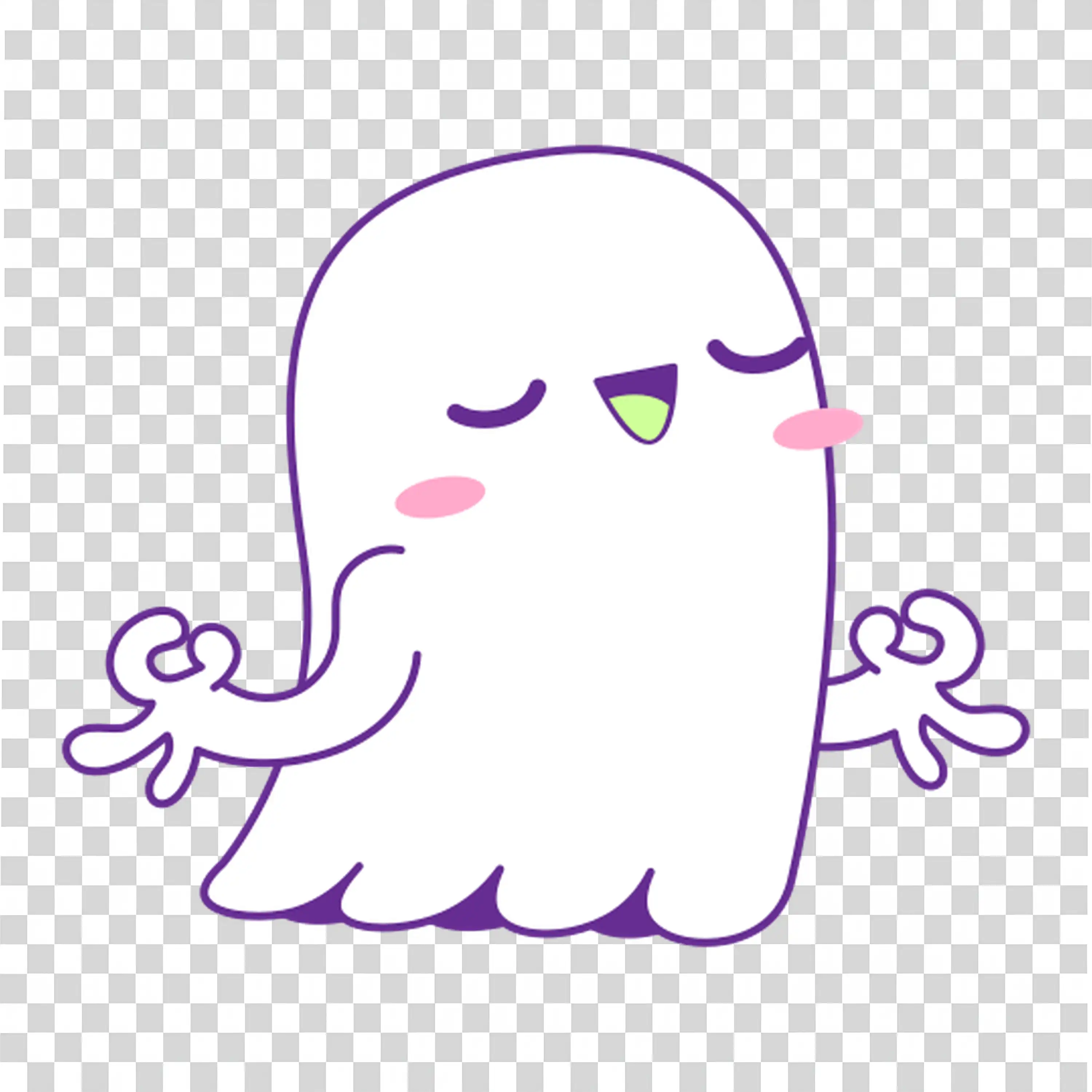 Charming Halloween Ghost in Purple and Pink Free PNG
