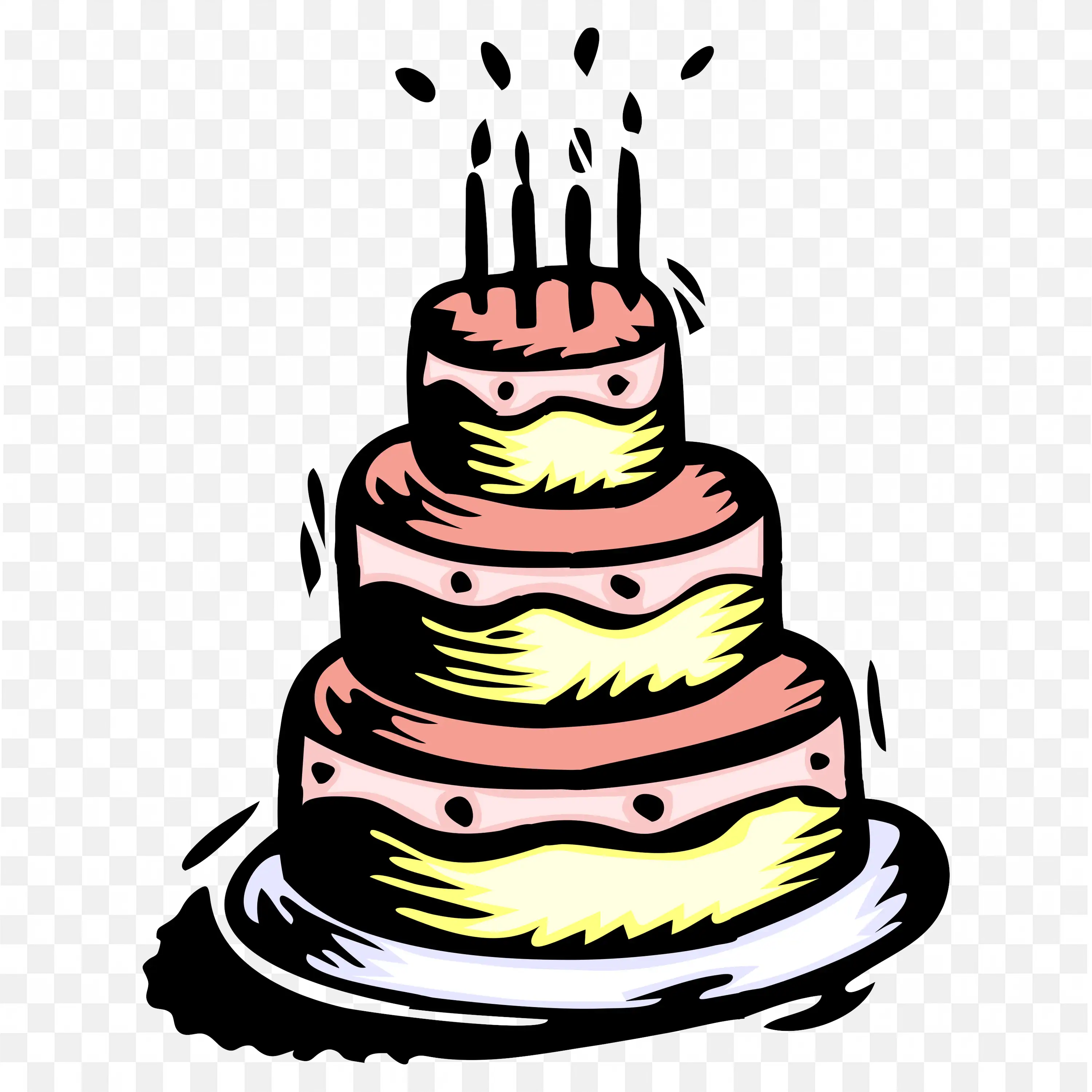 Chocolate Drip Wedding Cake with Candles Festive Dessert